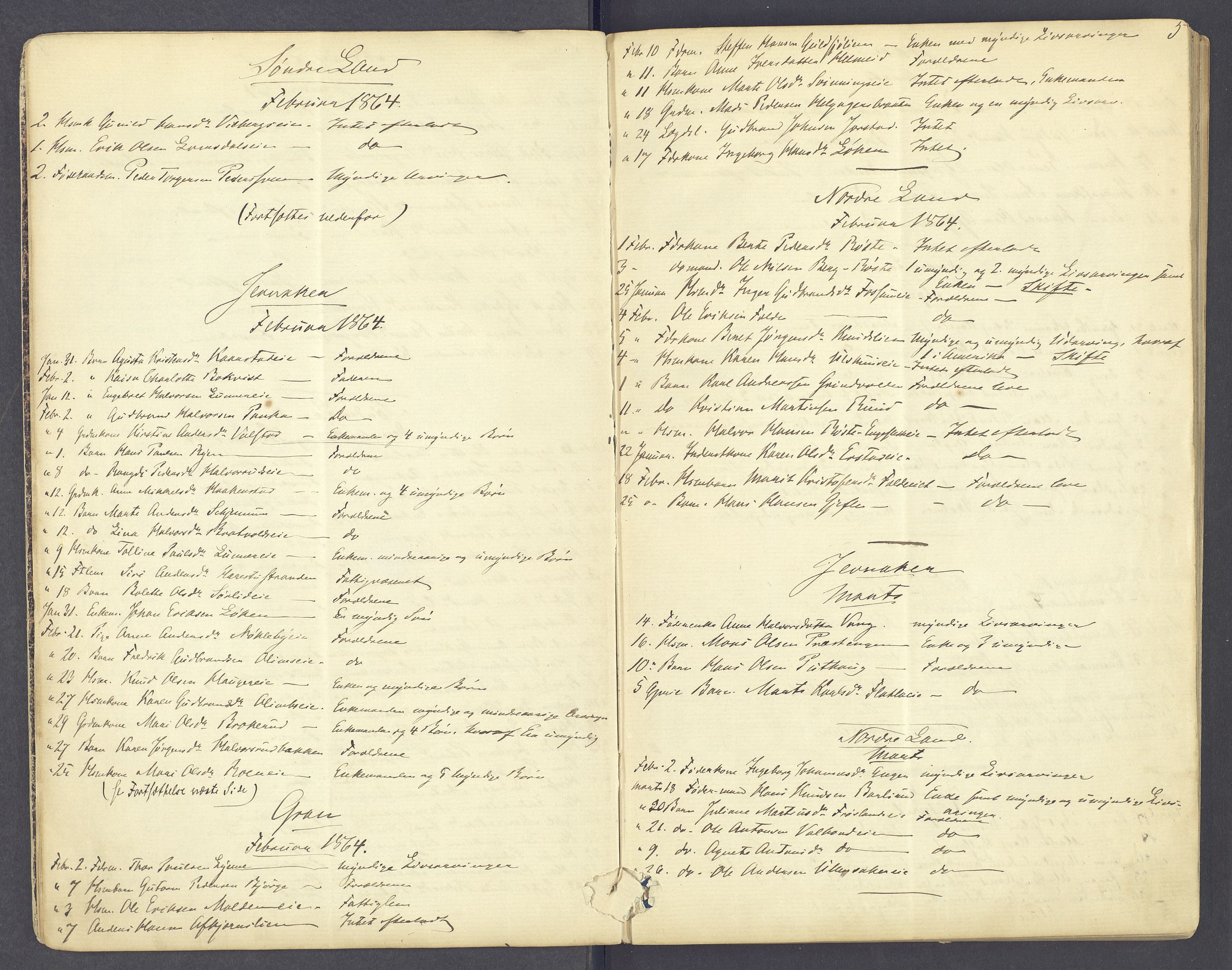 Hadeland og Land tingrett, AV/SAH-TING-010/J/Jg/L0004: Dødsfallsprotokoll, 1863-1876, s. 4b-5a
