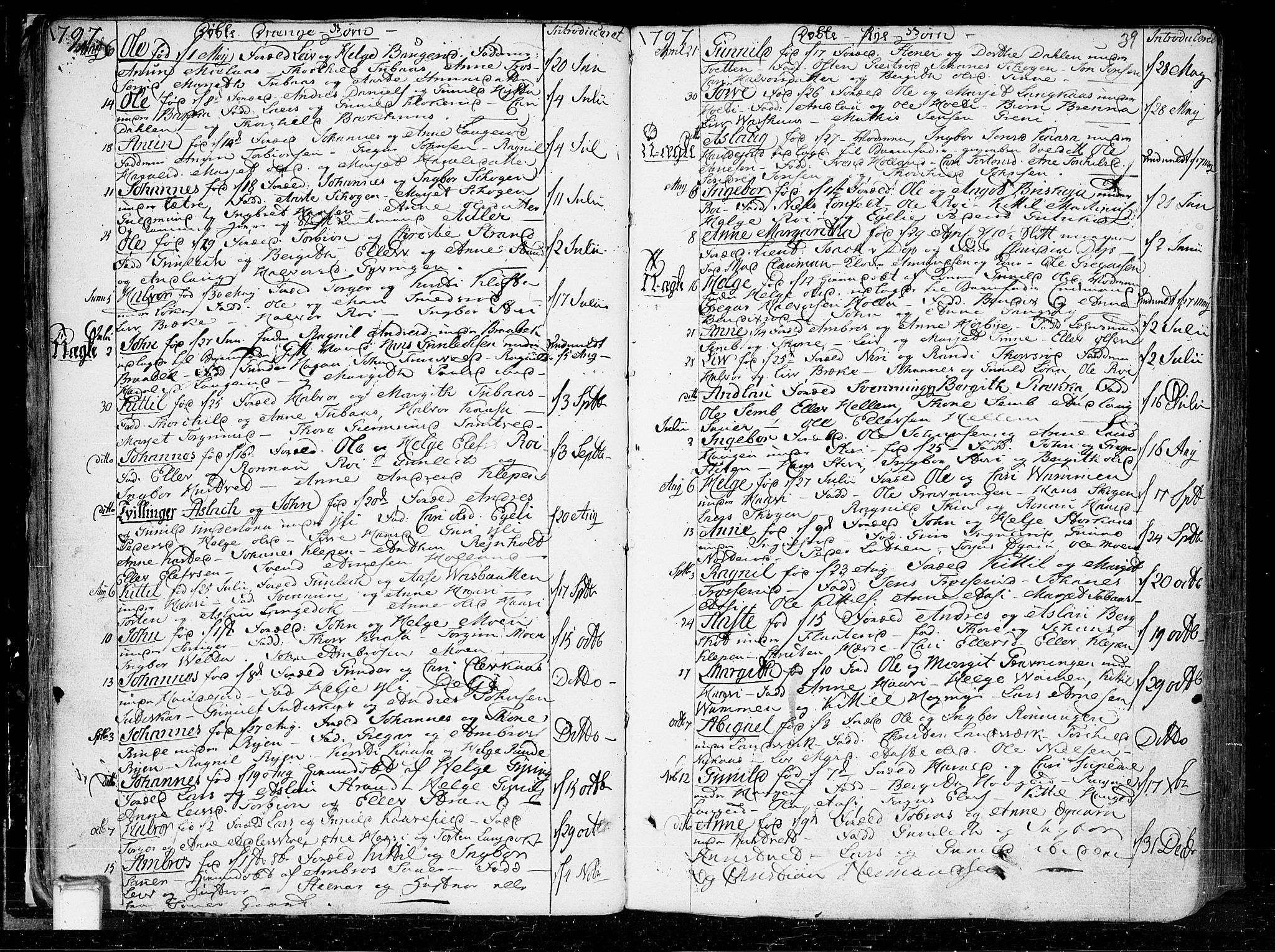 Heddal kirkebøker, AV/SAKO-A-268/F/Fa/L0004: Ministerialbok nr. I 4, 1784-1814, s. 39