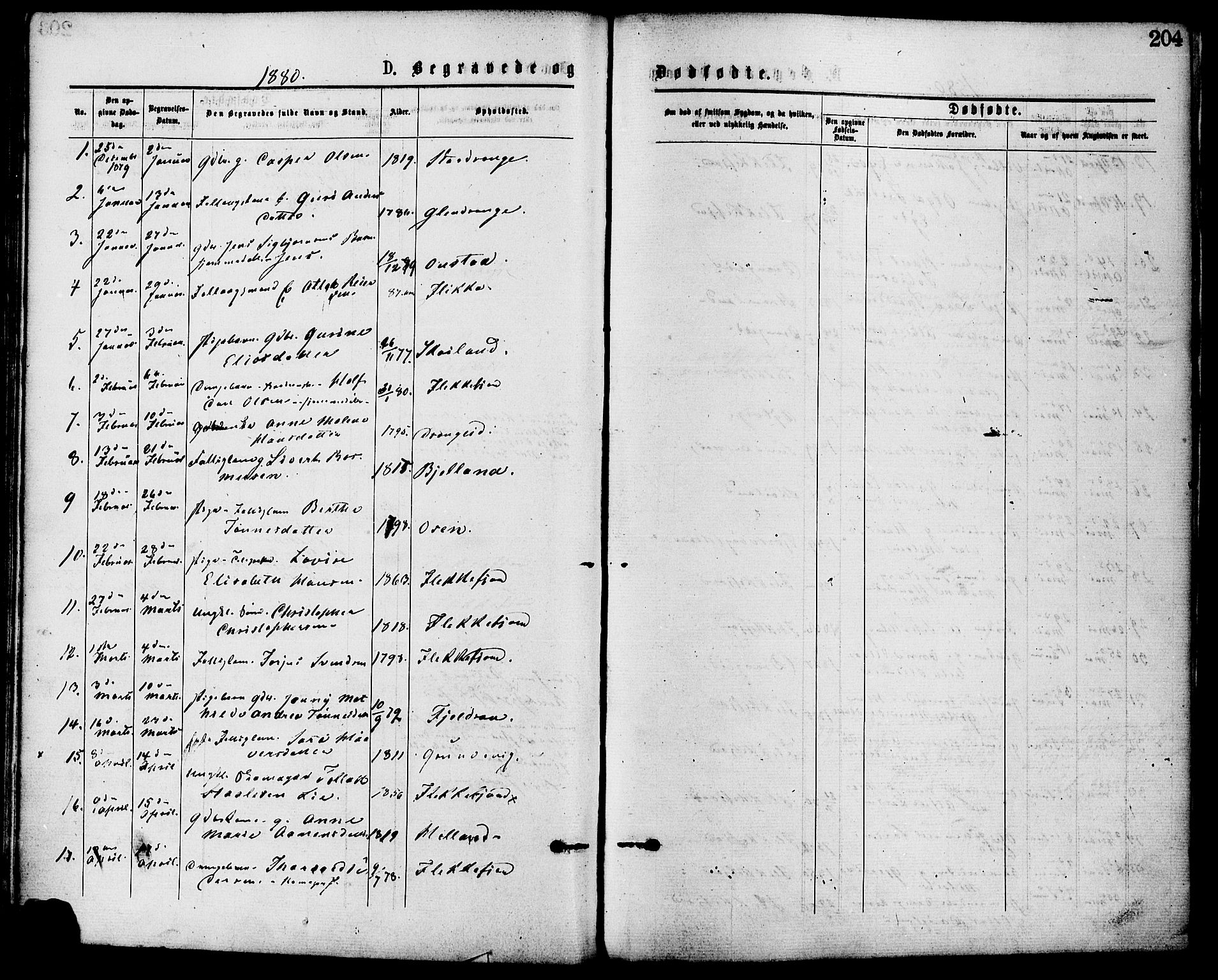 Flekkefjord sokneprestkontor, AV/SAK-1111-0012/F/Fa/Fac/L0007: Ministerialbok nr. A 7, 1875-1885, s. 204