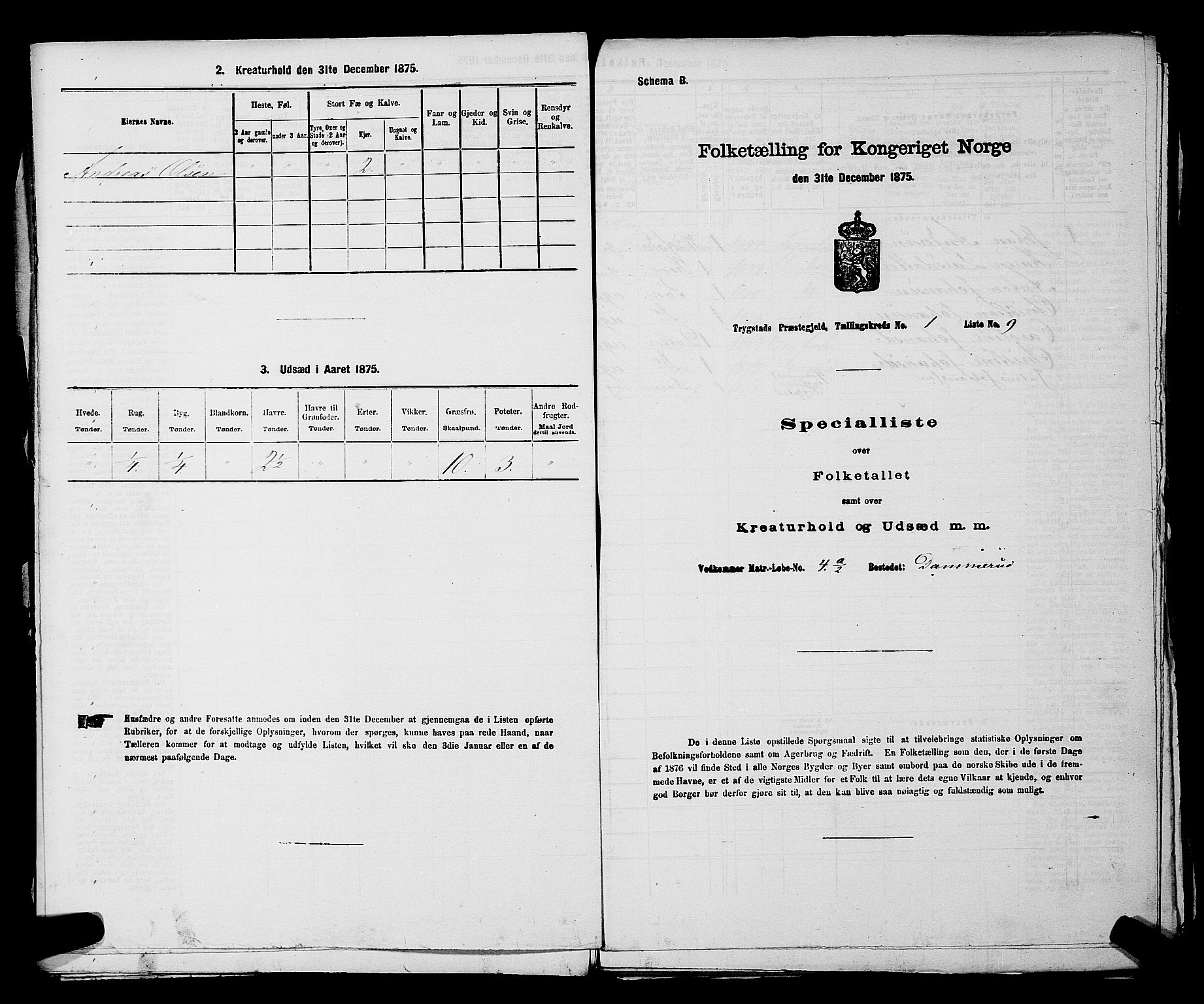 RA, Folketelling 1875 for 0122P Trøgstad prestegjeld, 1875, s. 61