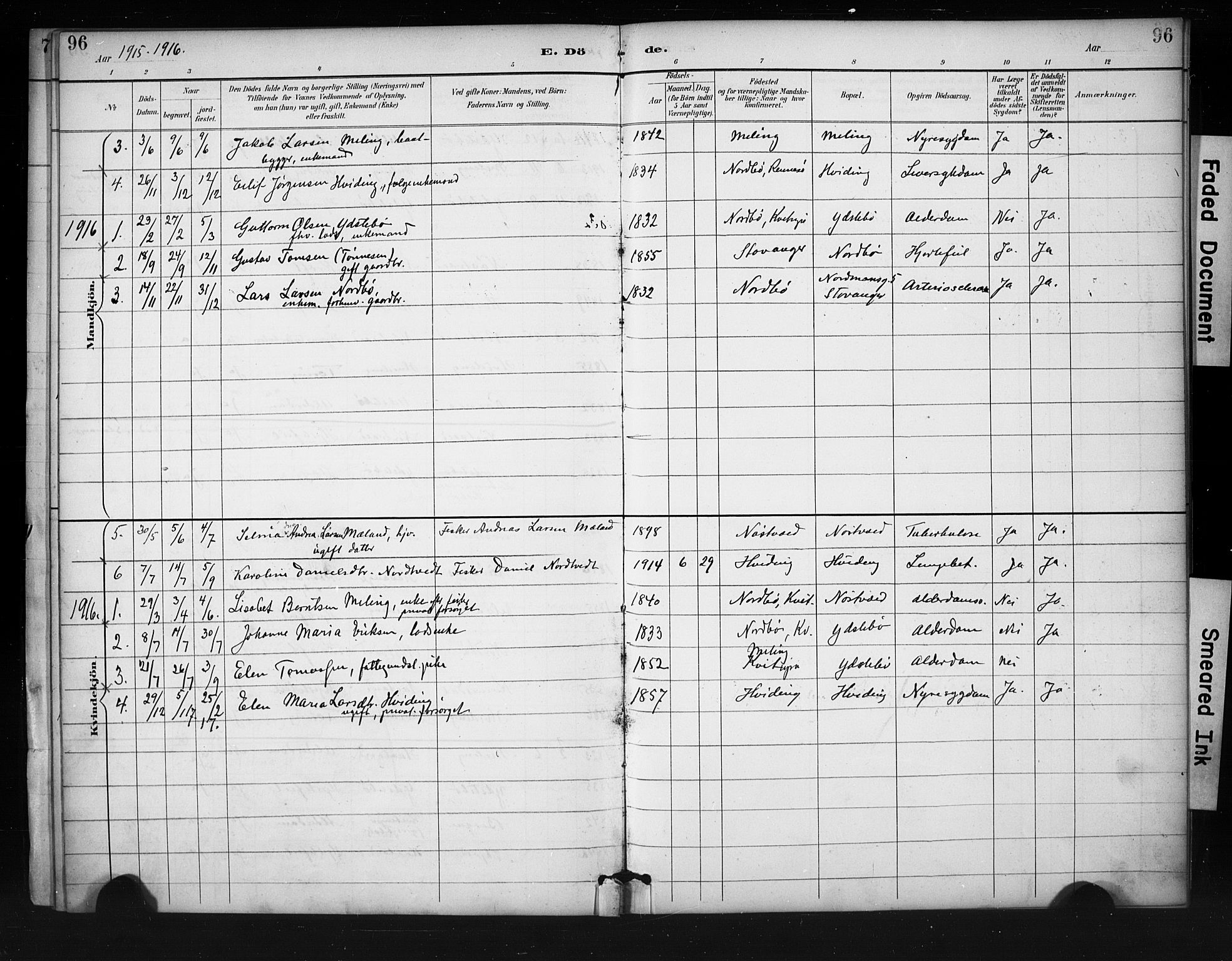 Rennesøy sokneprestkontor, SAST/A -101827/H/Ha/Haa/L0013: Ministerialbok nr. A 12, 1888-1916, s. 96