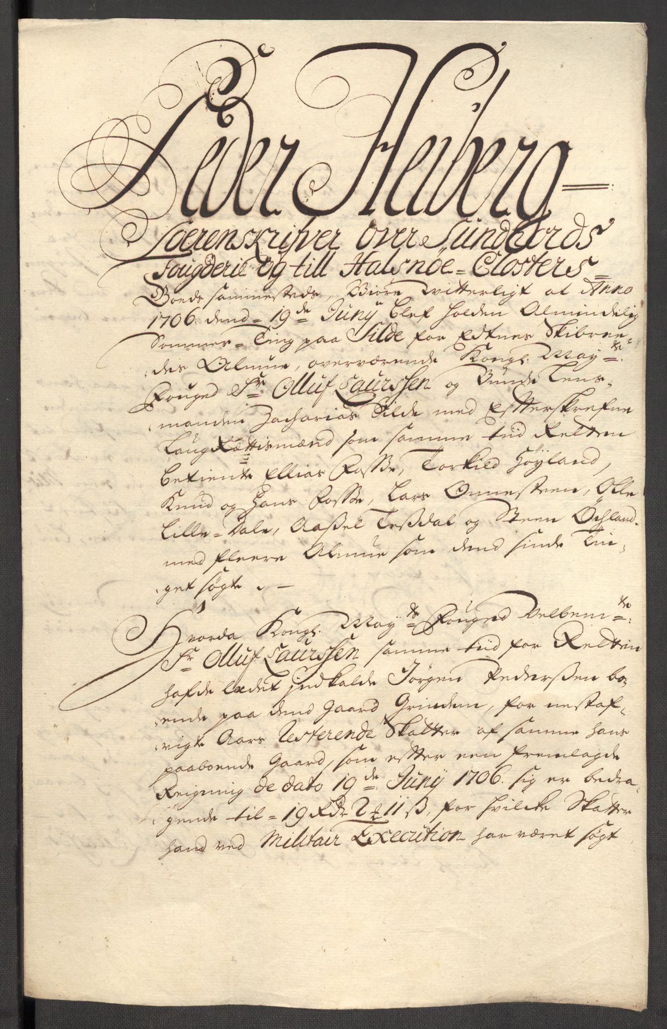 Rentekammeret inntil 1814, Reviderte regnskaper, Fogderegnskap, AV/RA-EA-4092/R48/L2984: Fogderegnskap Sunnhordland og Hardanger, 1706-1707, s. 216