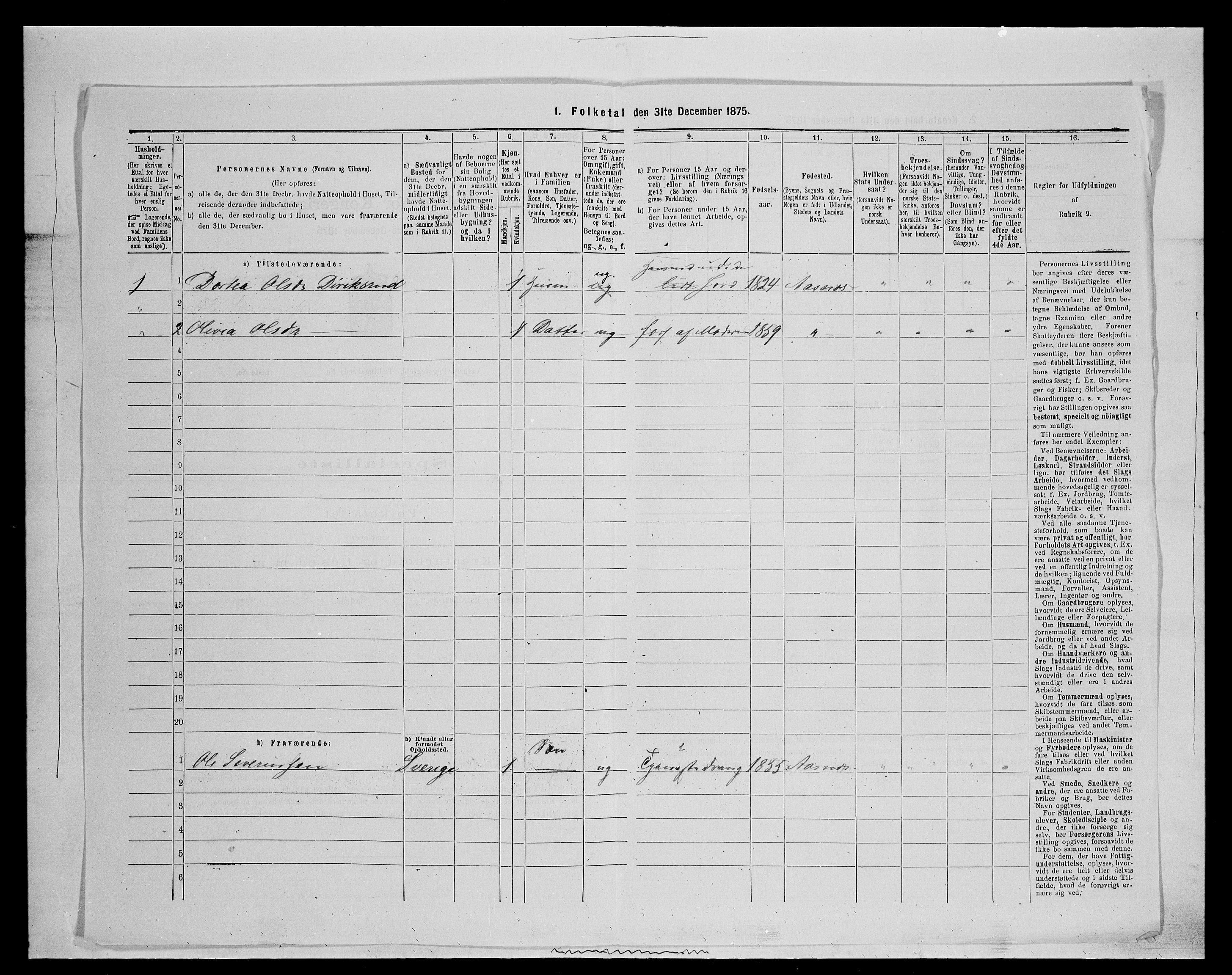 SAH, Folketelling 1875 for 0425P Åsnes prestegjeld, 1875, s. 317