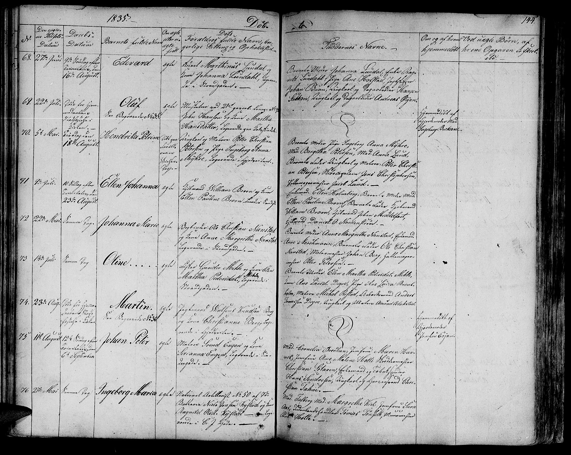 Ministerialprotokoller, klokkerbøker og fødselsregistre - Sør-Trøndelag, AV/SAT-A-1456/602/L0108: Ministerialbok nr. 602A06, 1821-1839, s. 144