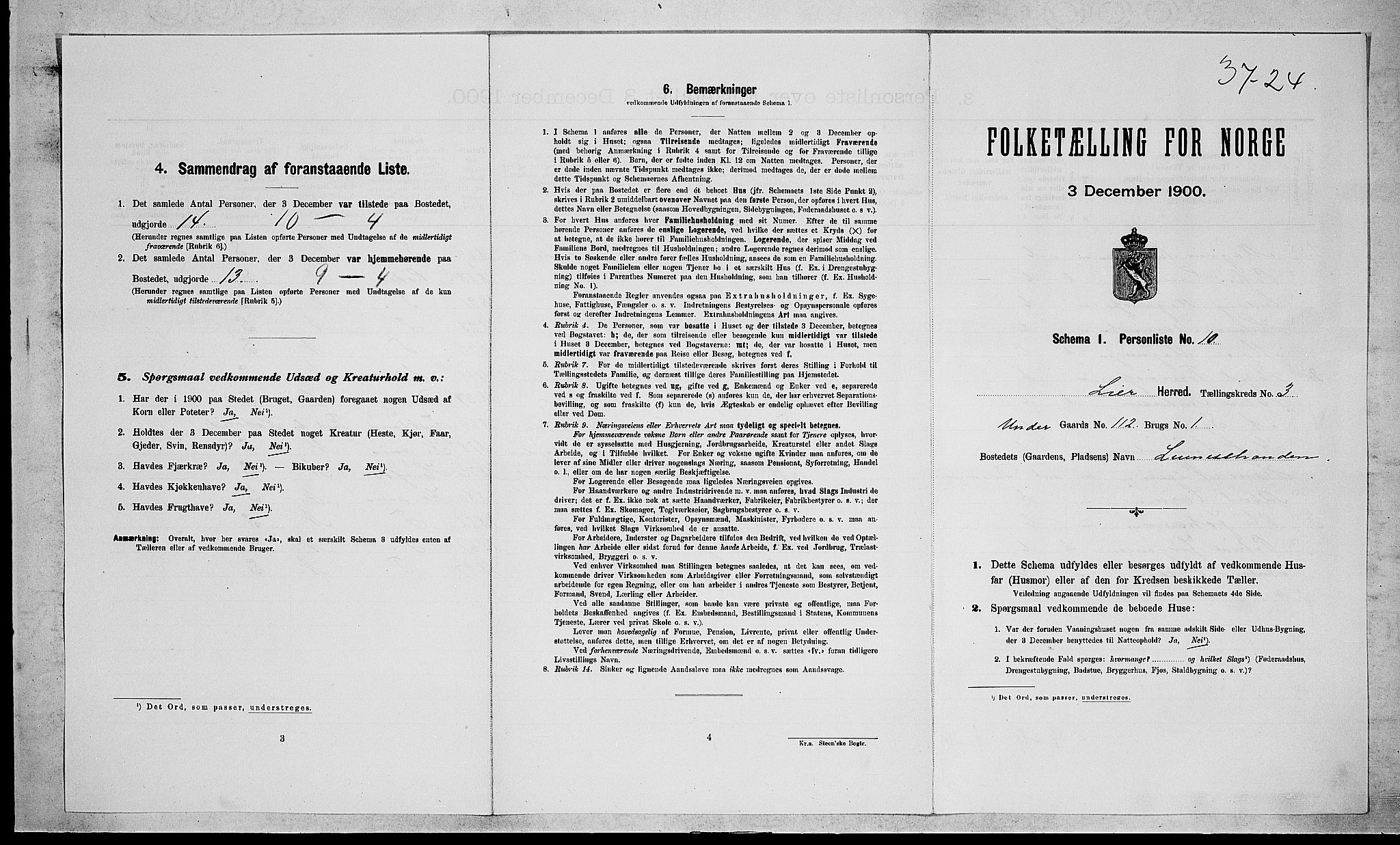 RA, Folketelling 1900 for 0626 Lier herred, 1900, s. 566