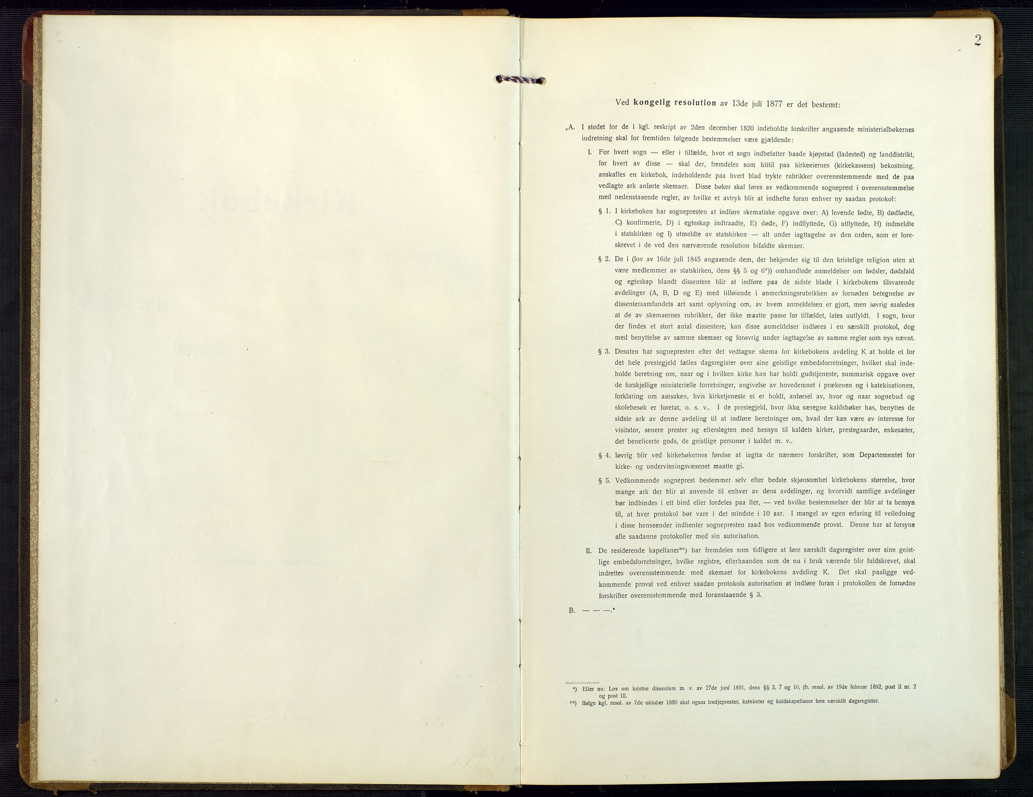 Bygland sokneprestkontor, SAK/1111-0006/F/Fb/Fbb/L0005: Klokkerbok nr. B 5, 1920-1955, s. 2