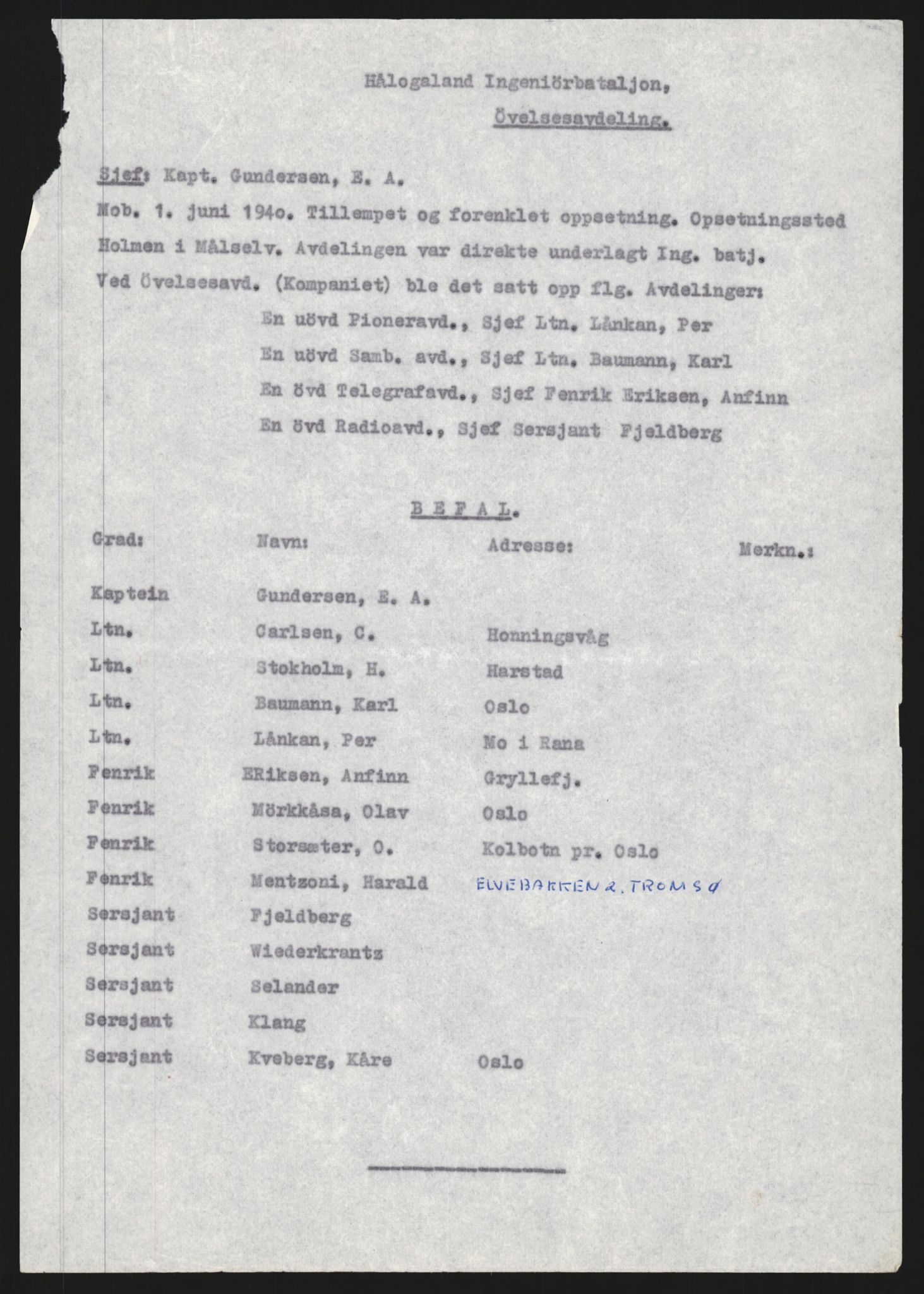 Forsvaret, Forsvarets krigshistoriske avdeling, AV/RA-RAFA-2017/Y/Yb/L0156: II-C-11-670-675  -  6. Divisjon: Hålogaland ingeniørbataljon, 1940, s. 38