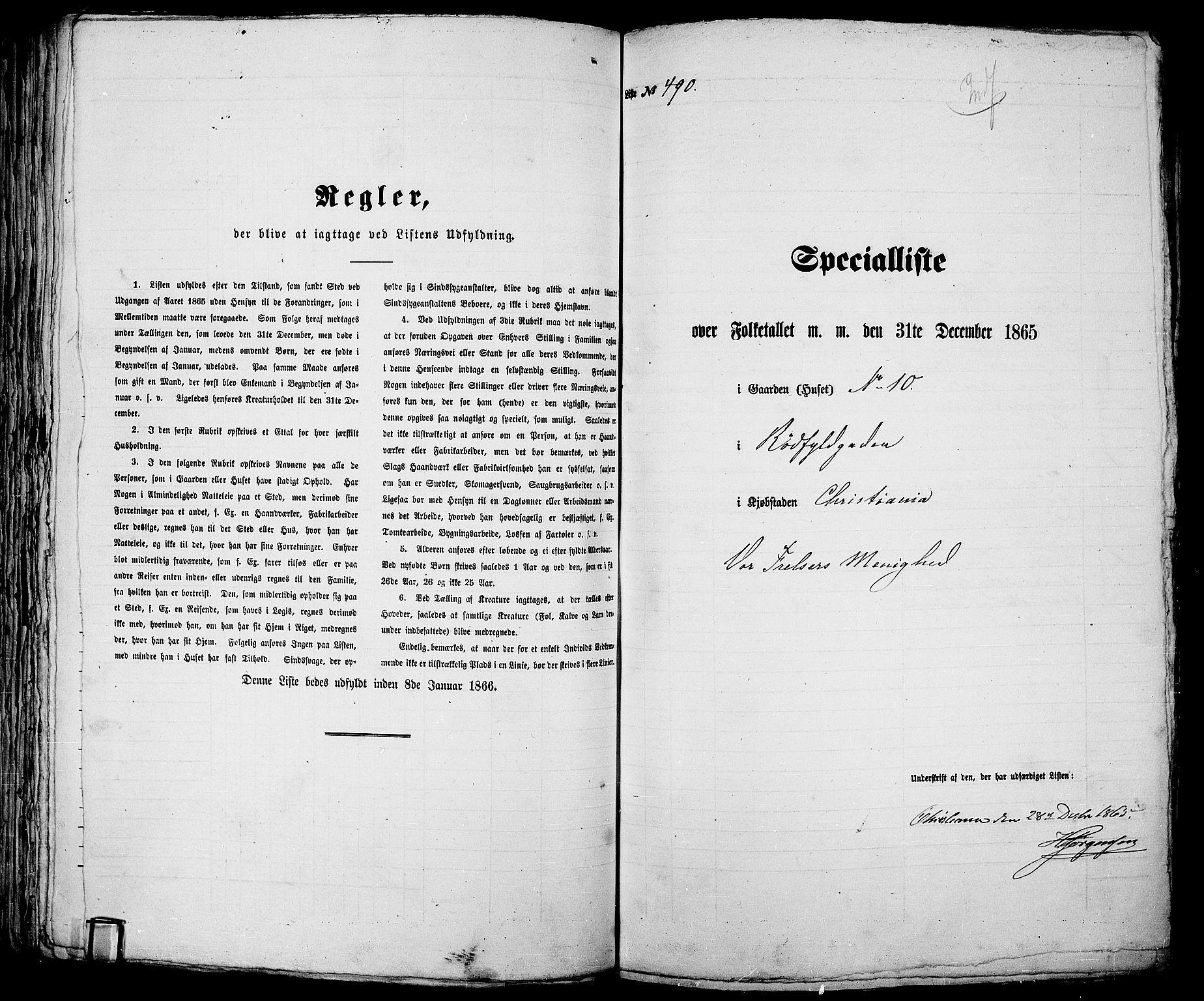 RA, Folketelling 1865 for 0301 Kristiania kjøpstad, 1865, s. 1318