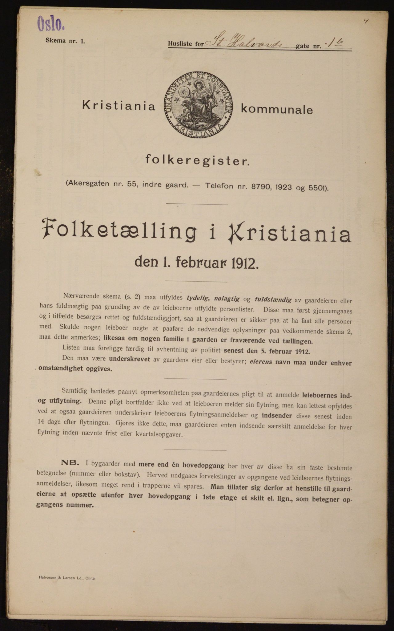 OBA, Kommunal folketelling 1.2.1912 for Kristiania, 1912, s. 87652