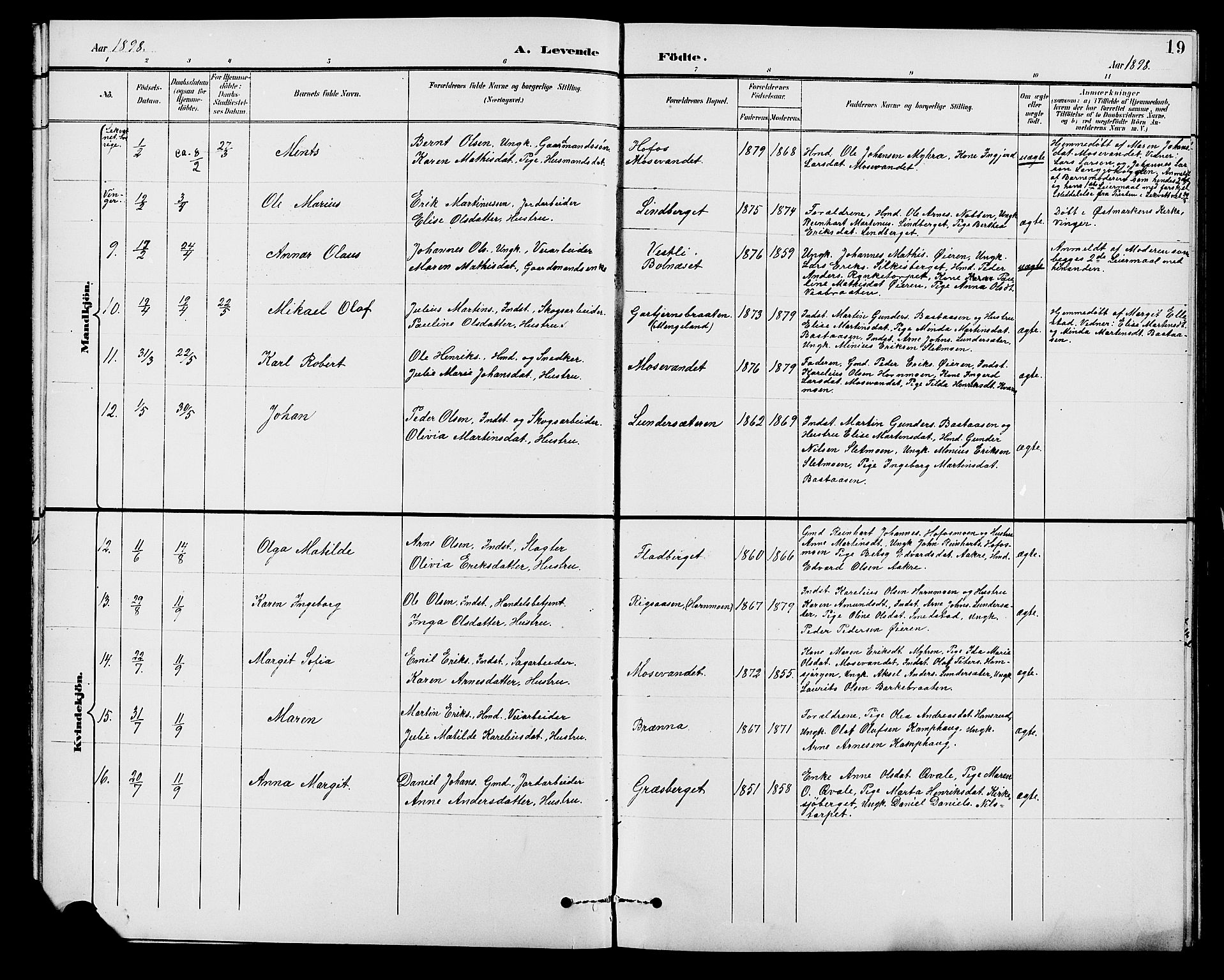 Brandval prestekontor, AV/SAH-PREST-034/H/Ha/Hab/L0001: Klokkerbok nr. 1, 1895-1910, s. 19
