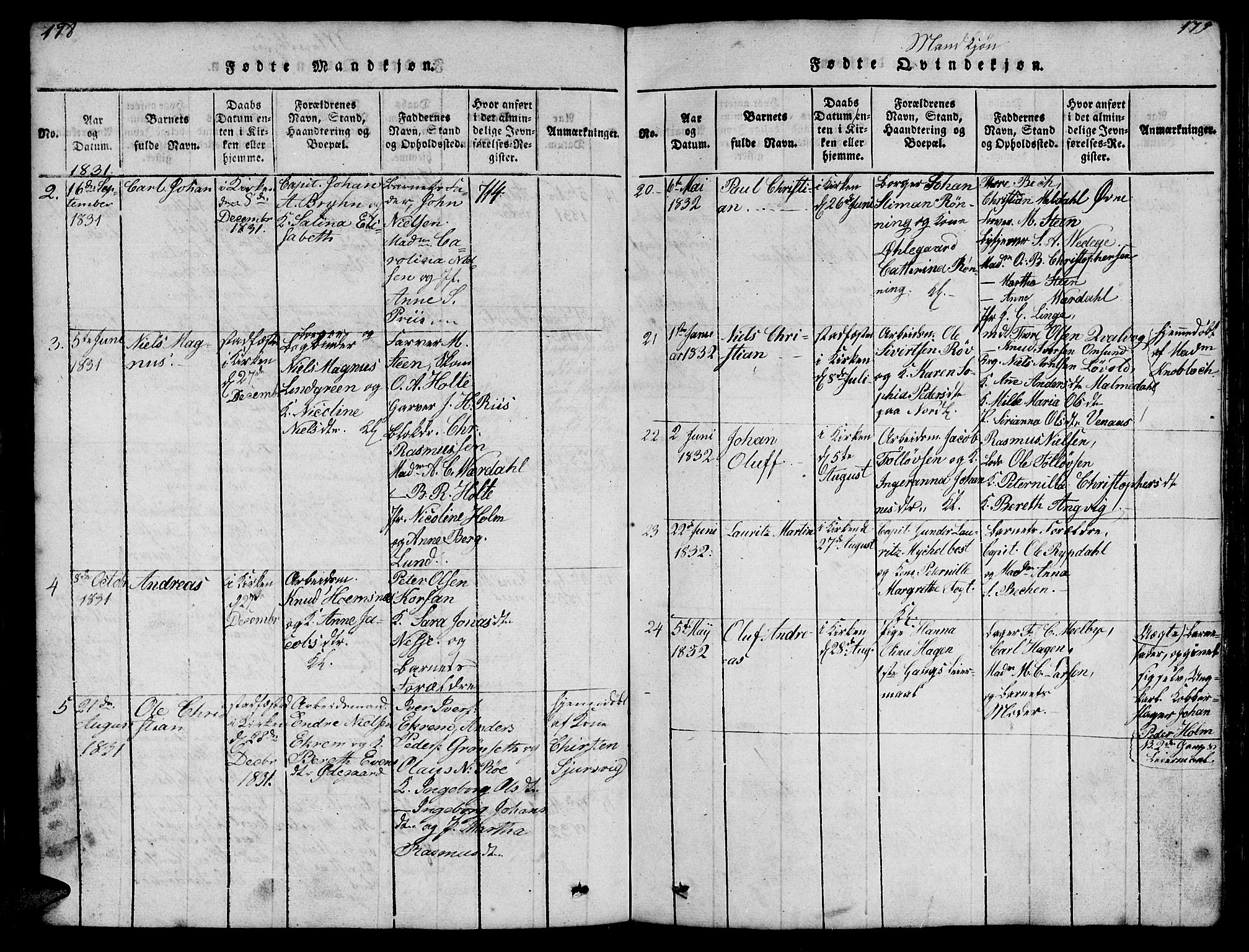 Ministerialprotokoller, klokkerbøker og fødselsregistre - Møre og Romsdal, AV/SAT-A-1454/572/L0856: Klokkerbok nr. 572C01, 1819-1832, s. 178-179