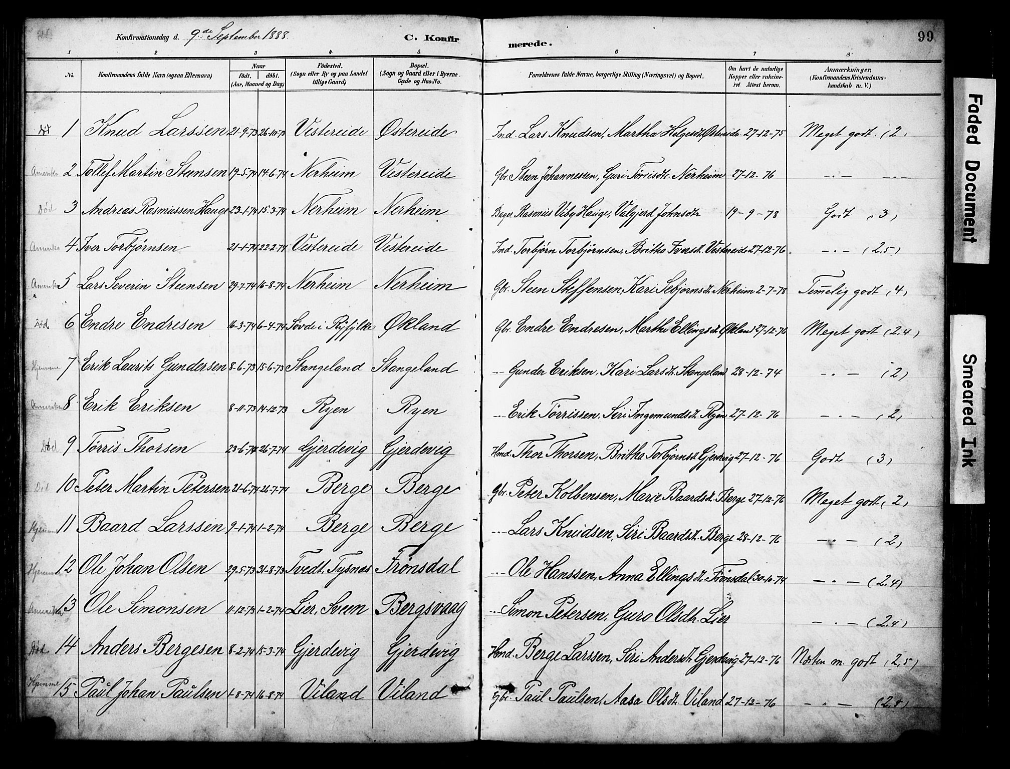 Ølen Sokneprestembete, AV/SAB-A-79201/H/Hab: Klokkerbok nr. A 4, 1888-1930, s. 99