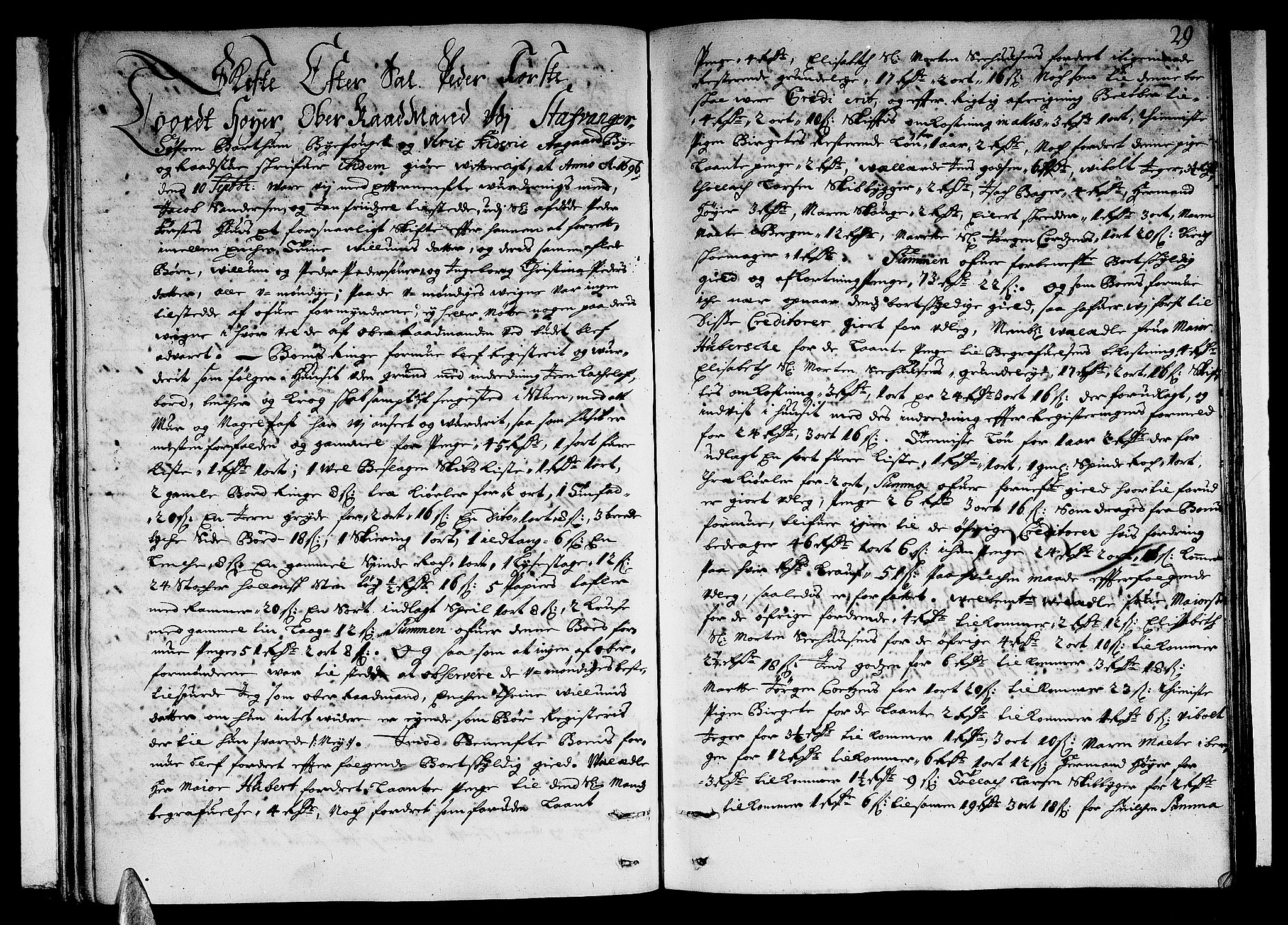 Stavanger byfogd, AV/SAST-A-101408/001/5/50/503BB/L0003: Skifteprotokoll, 1695-1707, s. 28b-29a