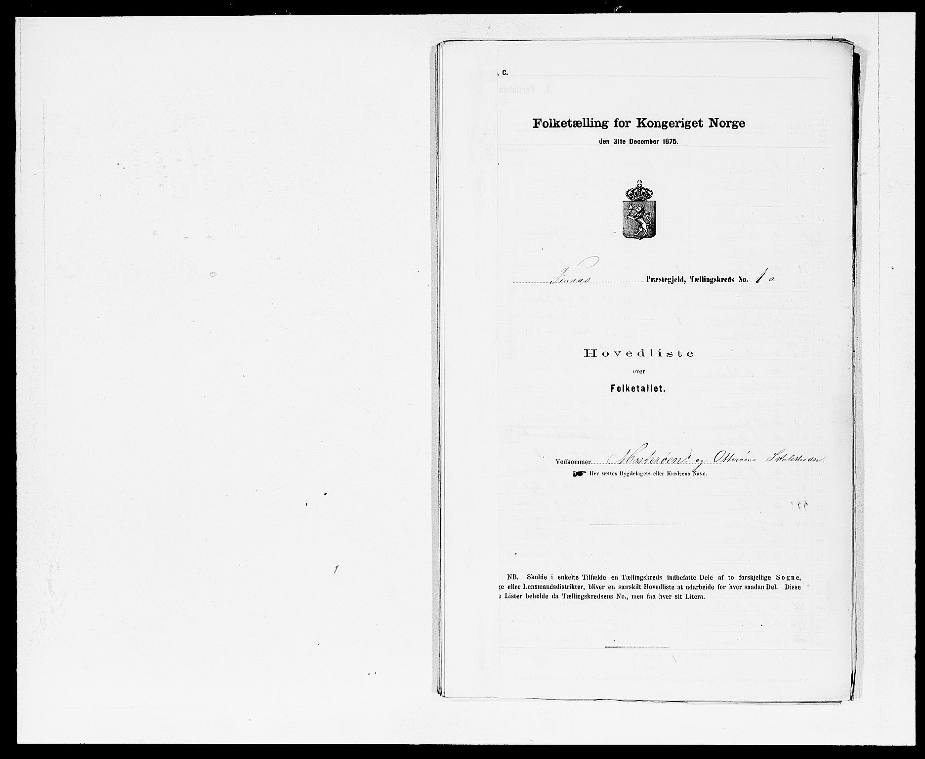 SAB, Folketelling 1875 for 1218P Finnås prestegjeld, 1875, s. 2