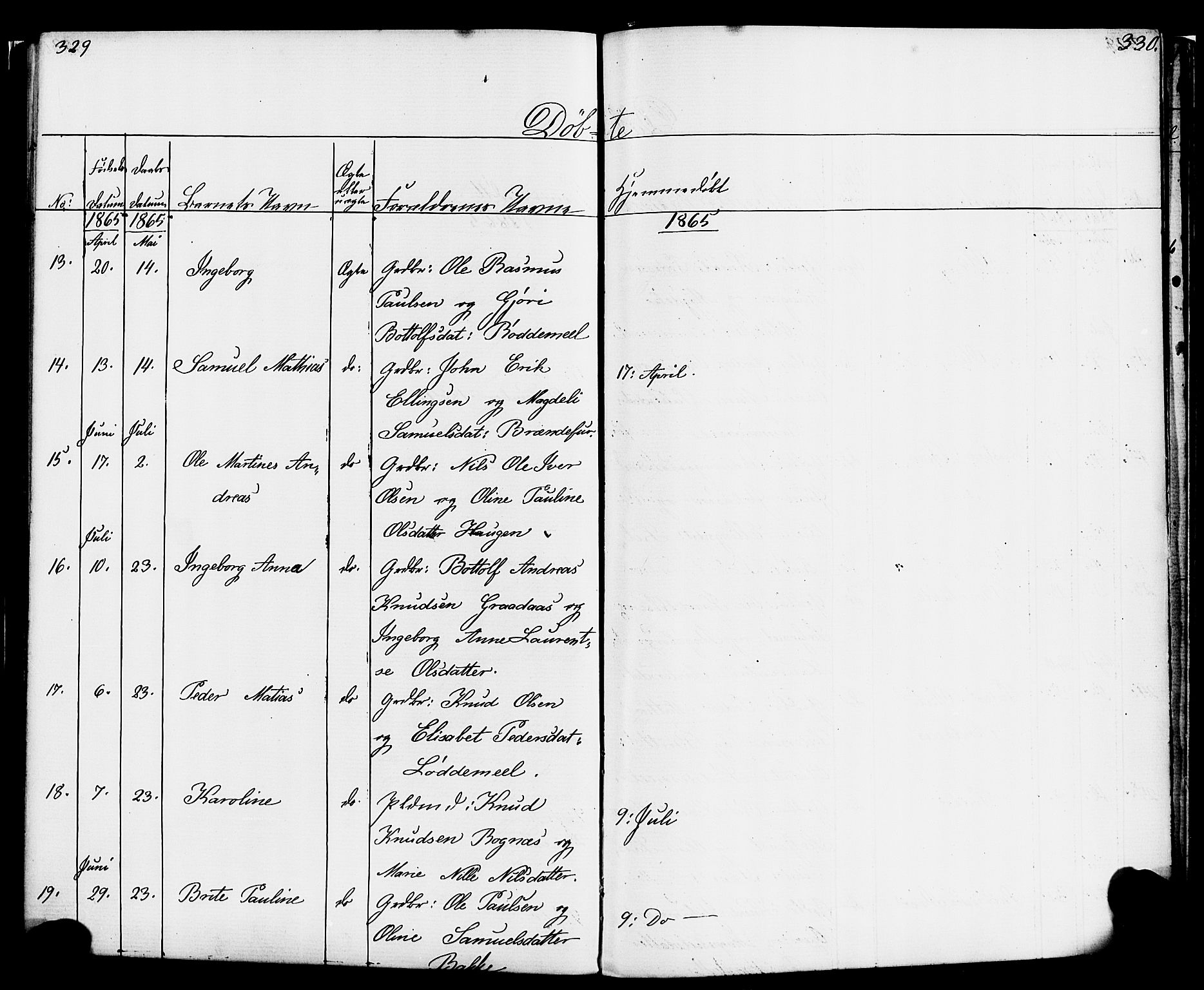 Hornindal sokneprestembete, AV/SAB-A-82401/H/Haa/Haaa/L0001: Ministerialbok nr. A 1, 1837-1866, s. 330-331