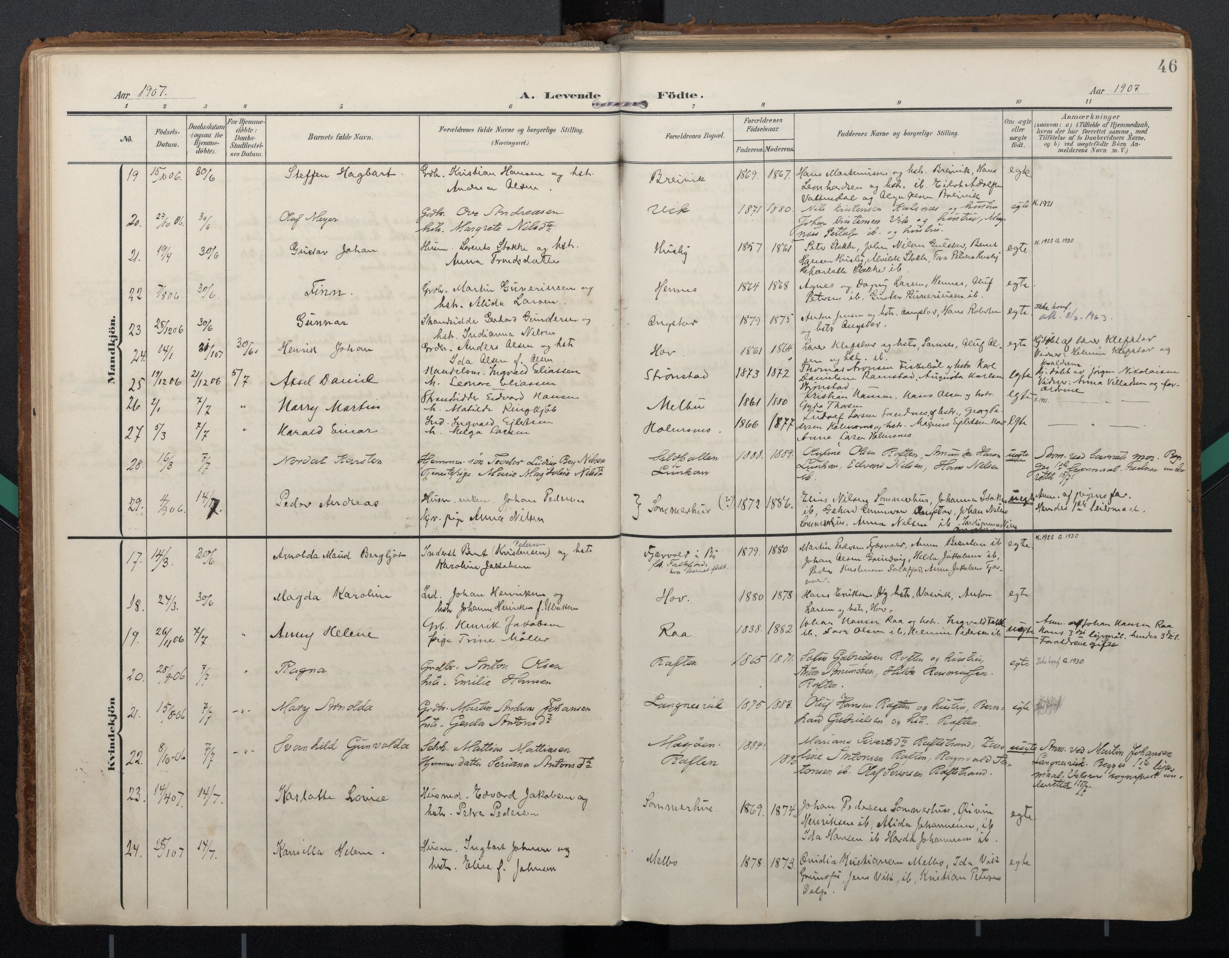 Ministerialprotokoller, klokkerbøker og fødselsregistre - Nordland, AV/SAT-A-1459/888/L1248: Ministerialbok nr. 888A14, 1904-1913, s. 46