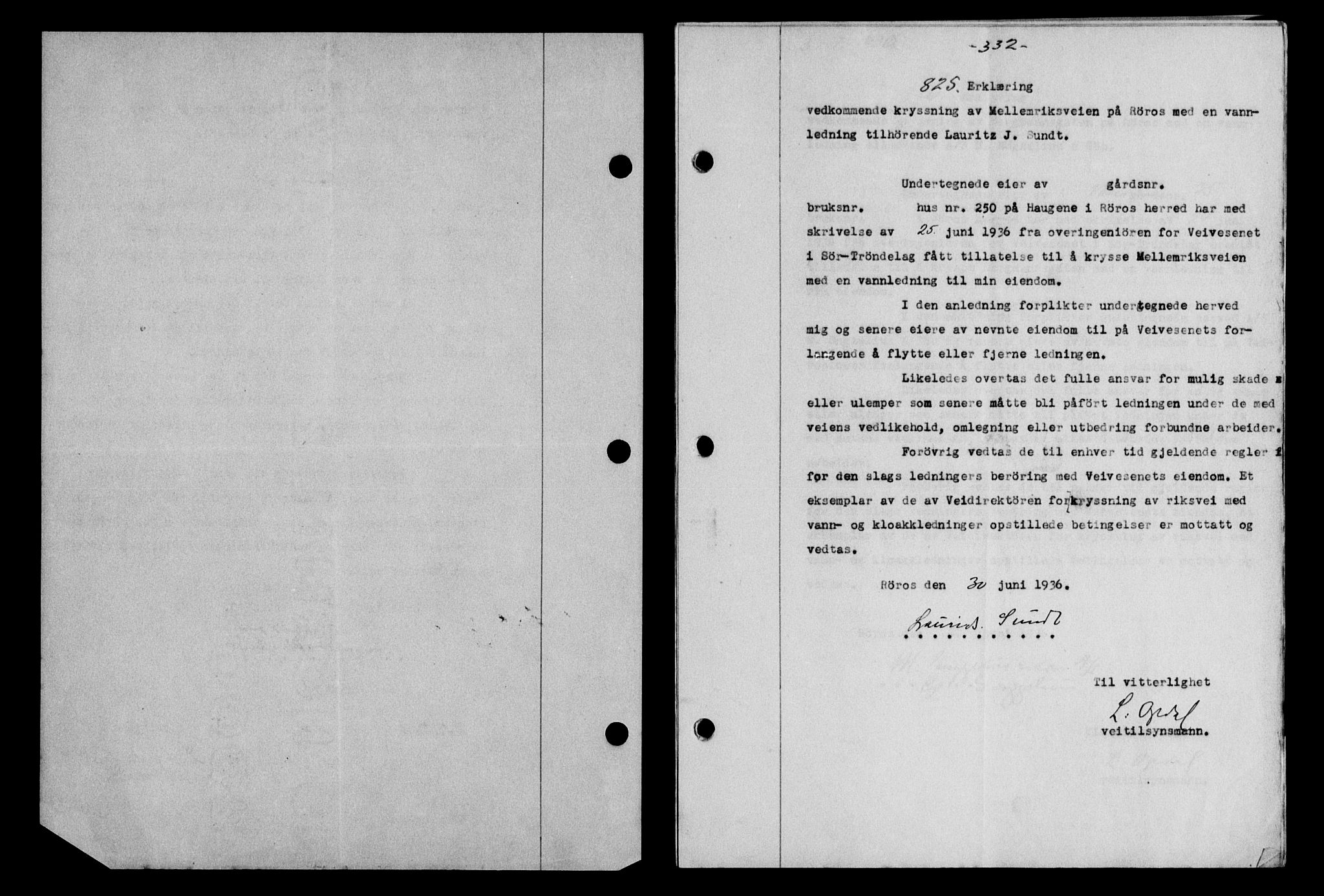 Gauldal sorenskriveri, SAT/A-0014/1/2/2C/L0046: Pantebok nr. 49-50, 1936-1937, Dagboknr: 825/1936