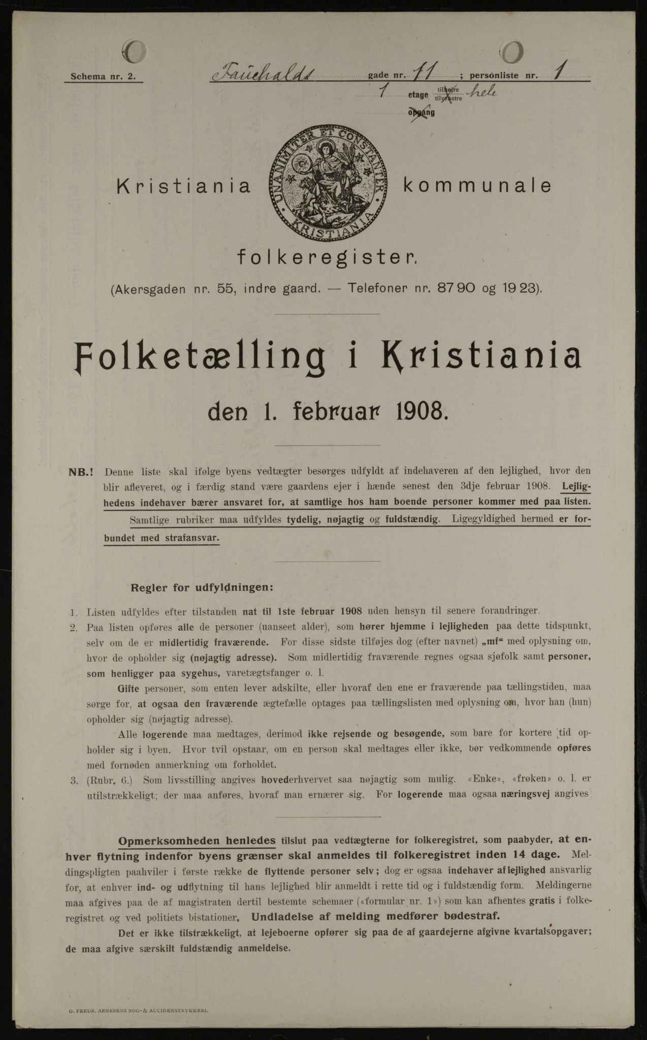OBA, Kommunal folketelling 1.2.1908 for Kristiania kjøpstad, 1908, s. 21779