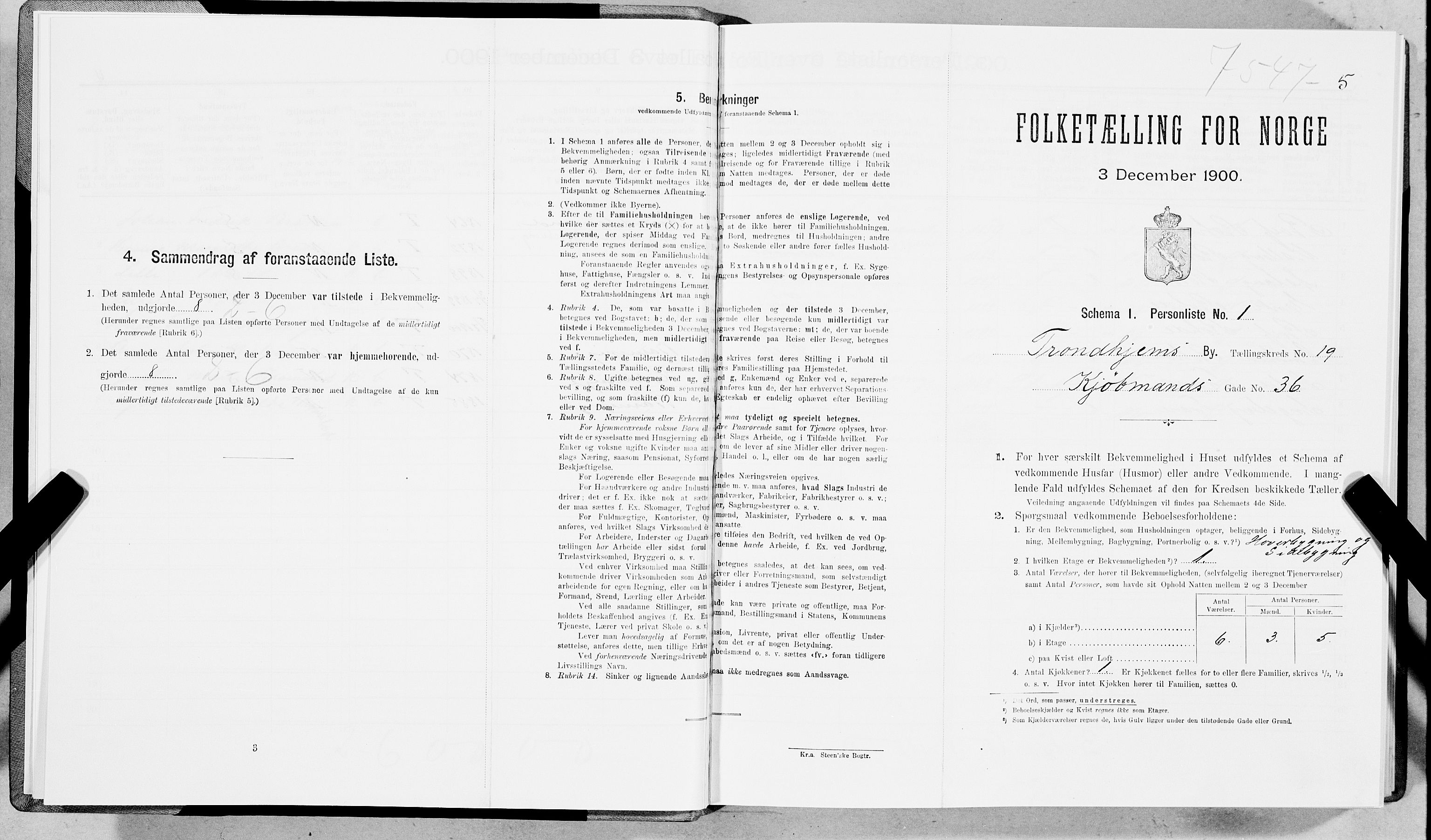 SAT, Folketelling 1900 for 1601 Trondheim kjøpstad, 1900, s. 3074