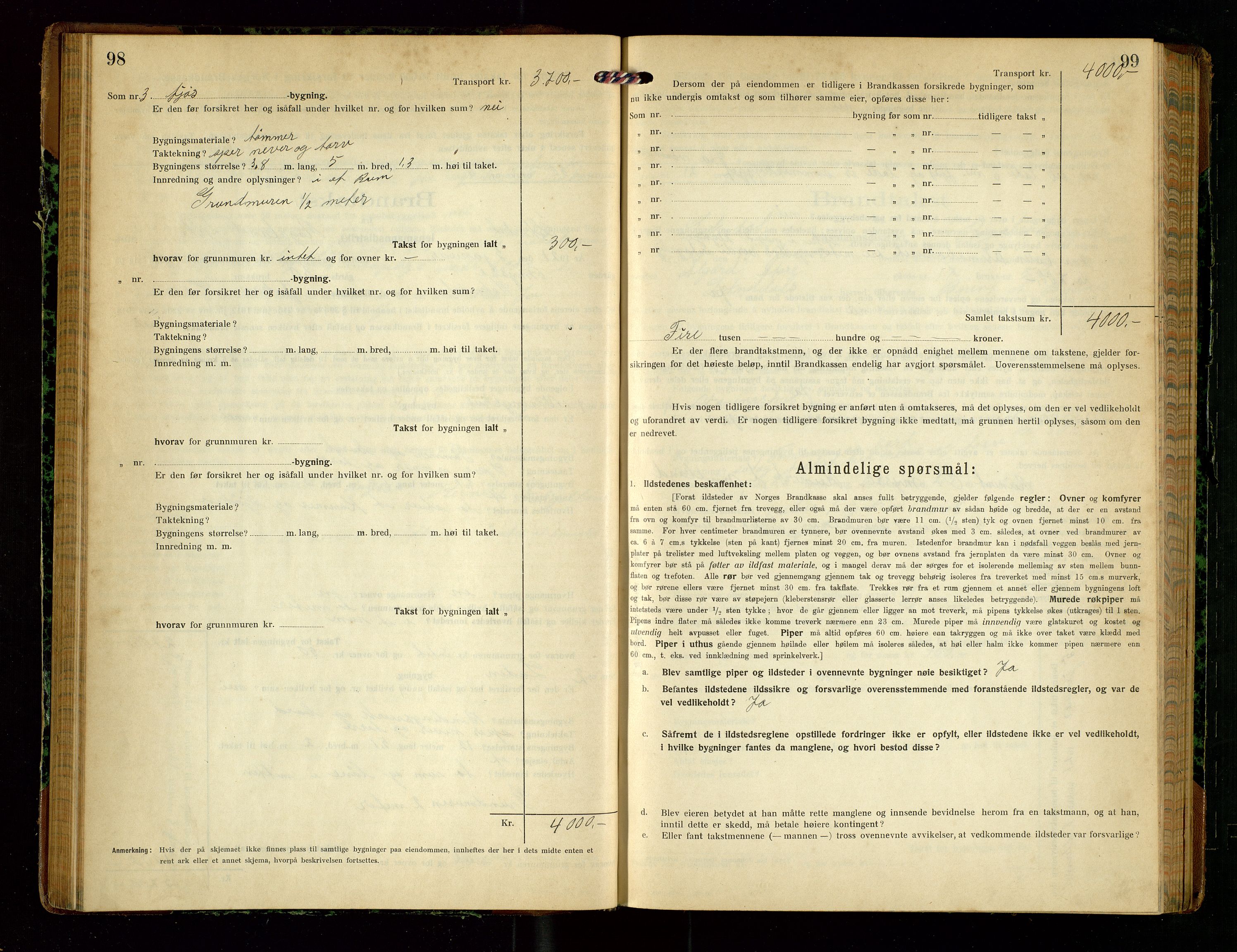 Sokndal lensmannskontor, SAST/A-100417/Gob/L0005: "Brandtakst-Protokol", 1920-1924, s. 98-99