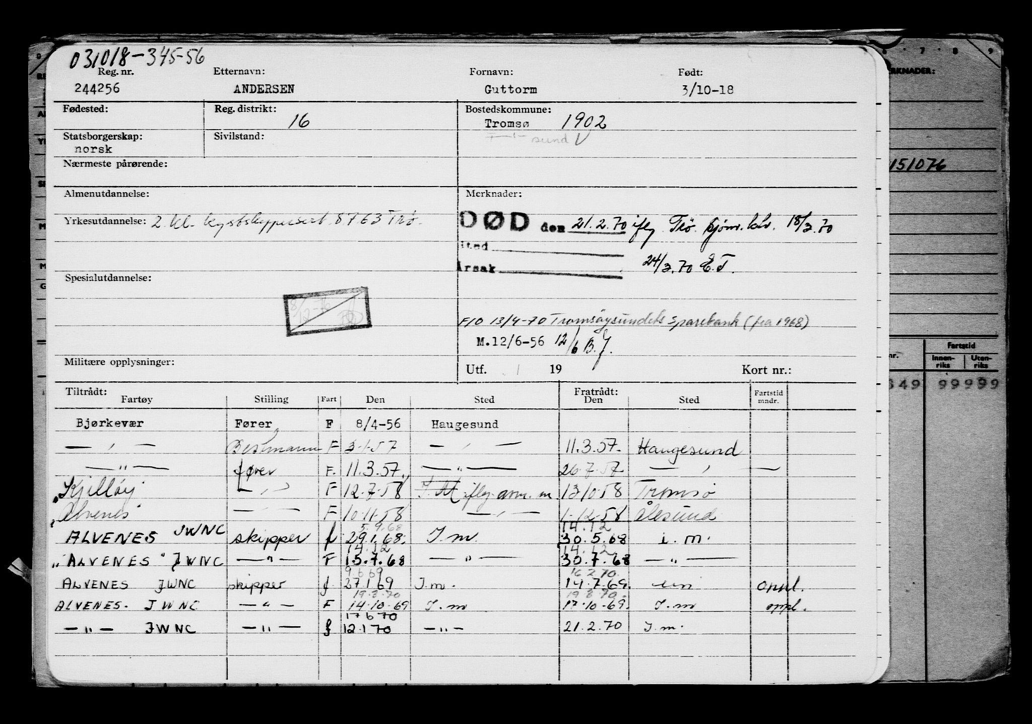 Direktoratet for sjømenn, AV/RA-S-3545/G/Gb/L0163: Hovedkort, 1918, s. 42