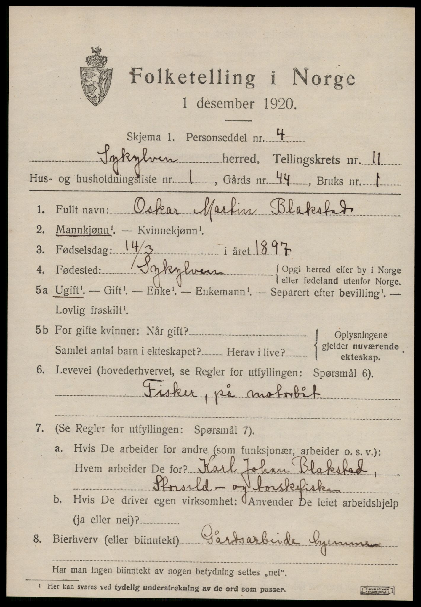 SAT, Folketelling 1920 for 1528 Sykkylven herred, 1920, s. 5417
