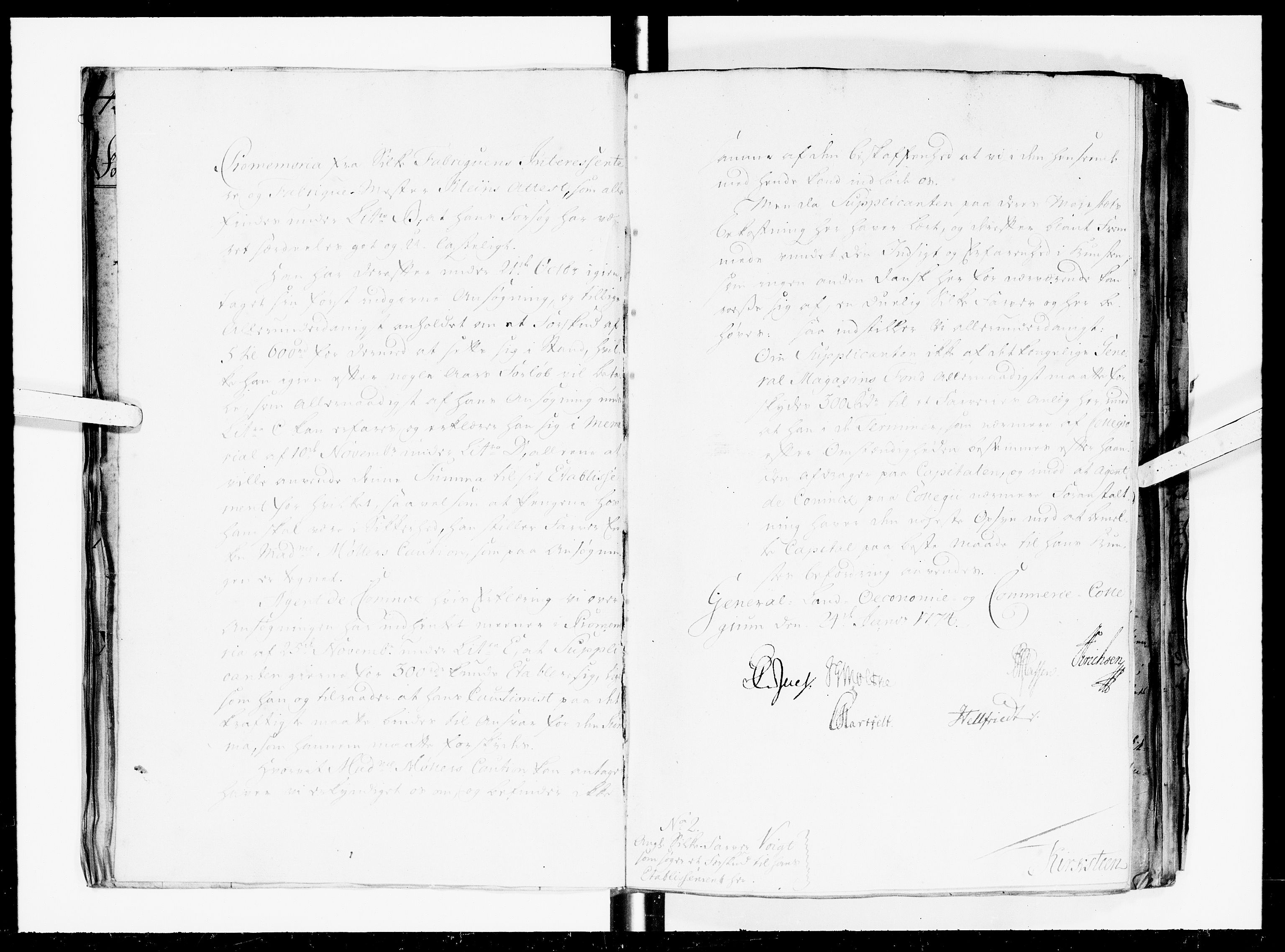 Kommercekollegiet, Danske Sekretariat, DRA/A-0005/-/431: Forestillinger, 1774
