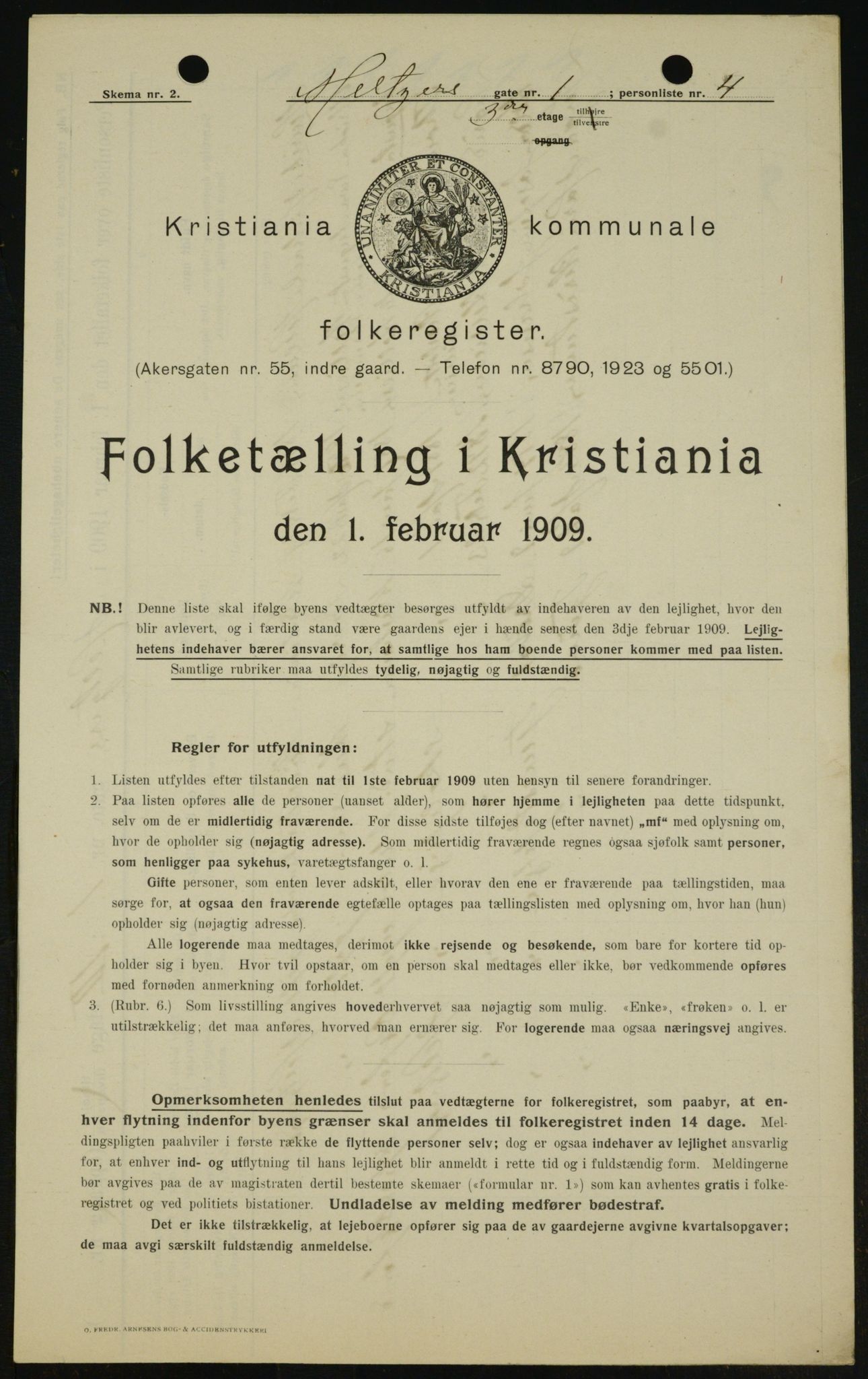 OBA, Kommunal folketelling 1.2.1909 for Kristiania kjøpstad, 1909, s. 59067