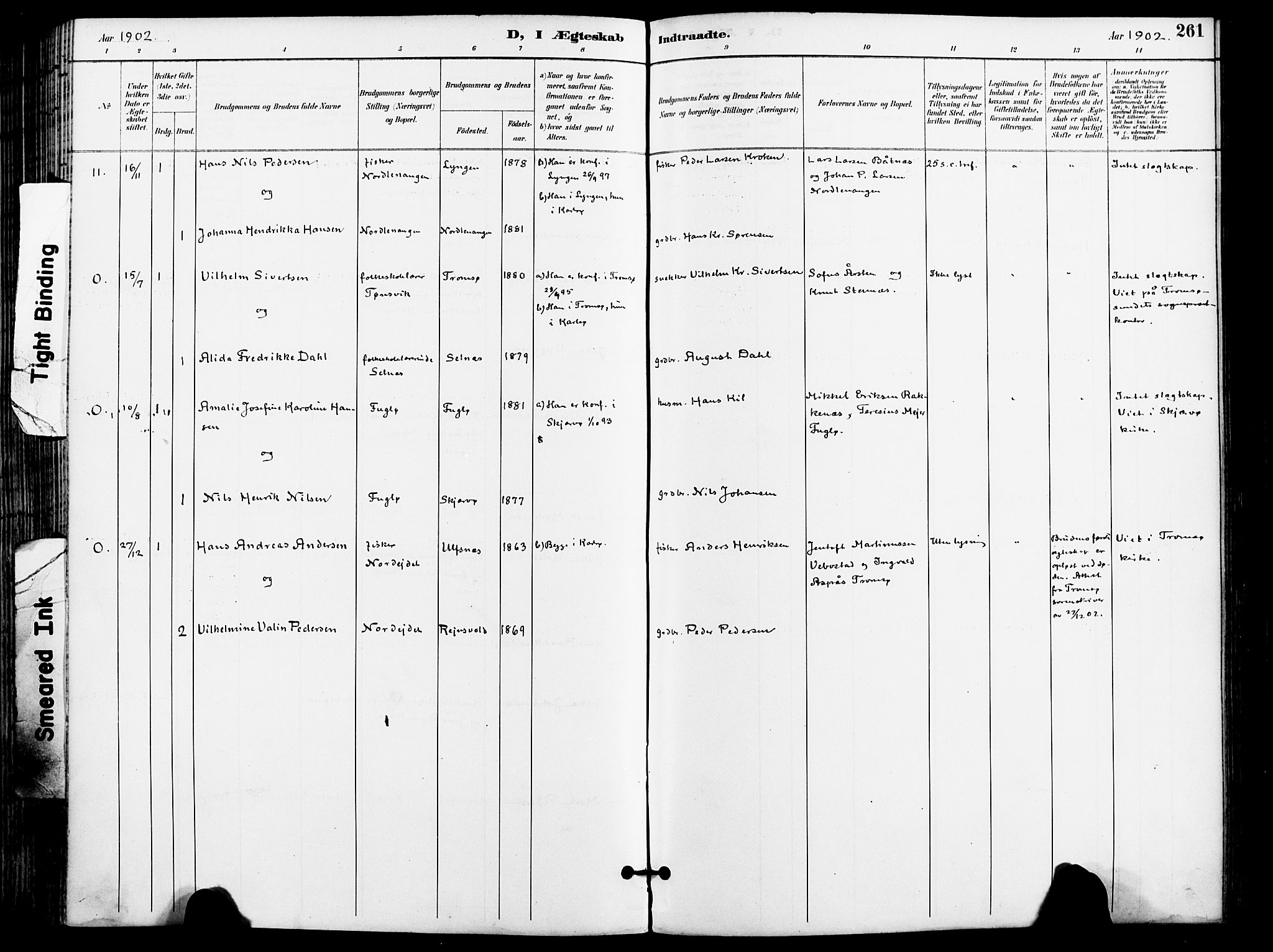 Karlsøy sokneprestembete, AV/SATØ-S-1299/H/Ha/Haa/L0007kirke: Ministerialbok nr. 7, 1891-1902, s. 261