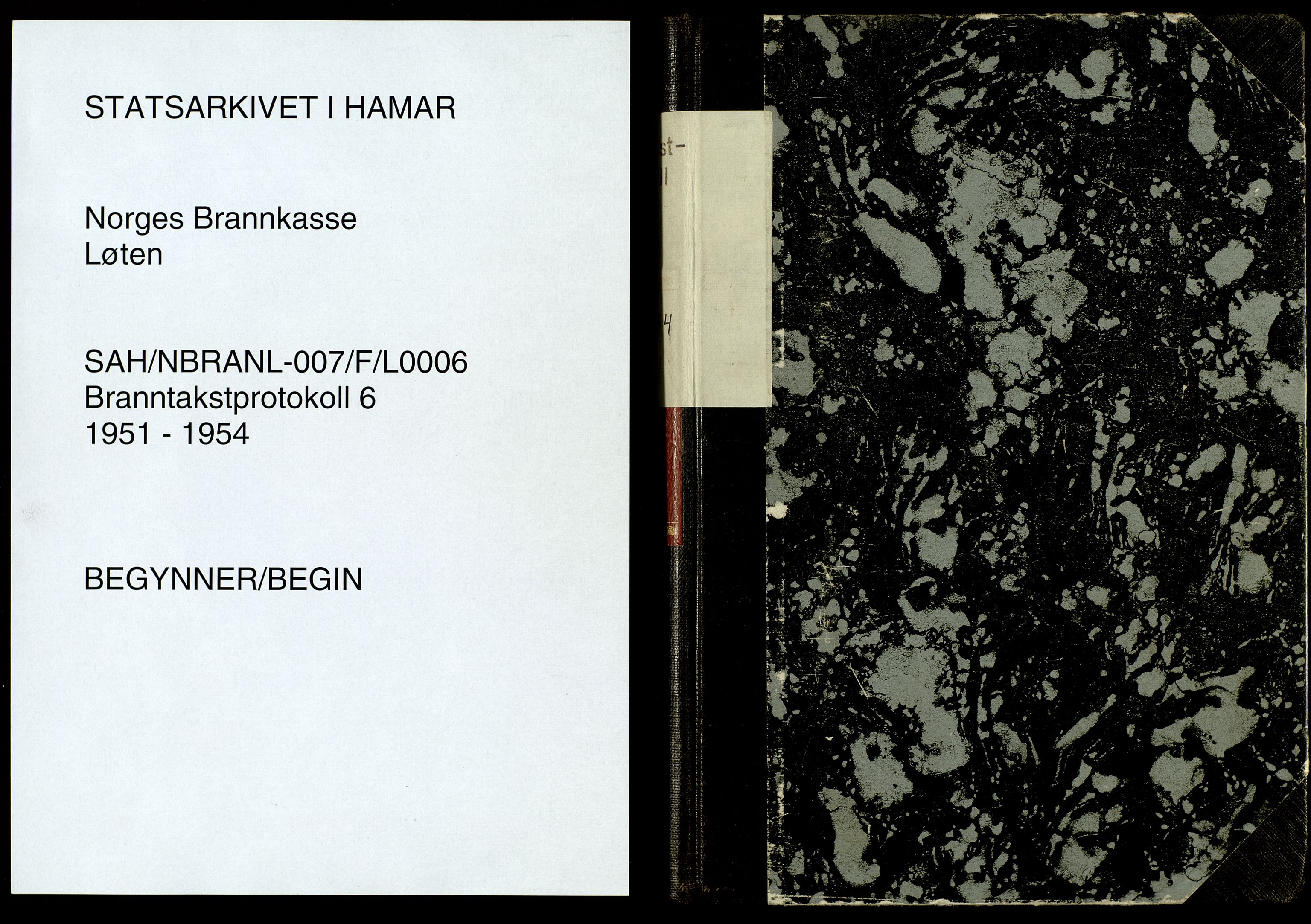 Norges Brannkasse, Løten, AV/SAH-NBRANL-007/F/L0006: Branntakstprotokoll, 1951-1954