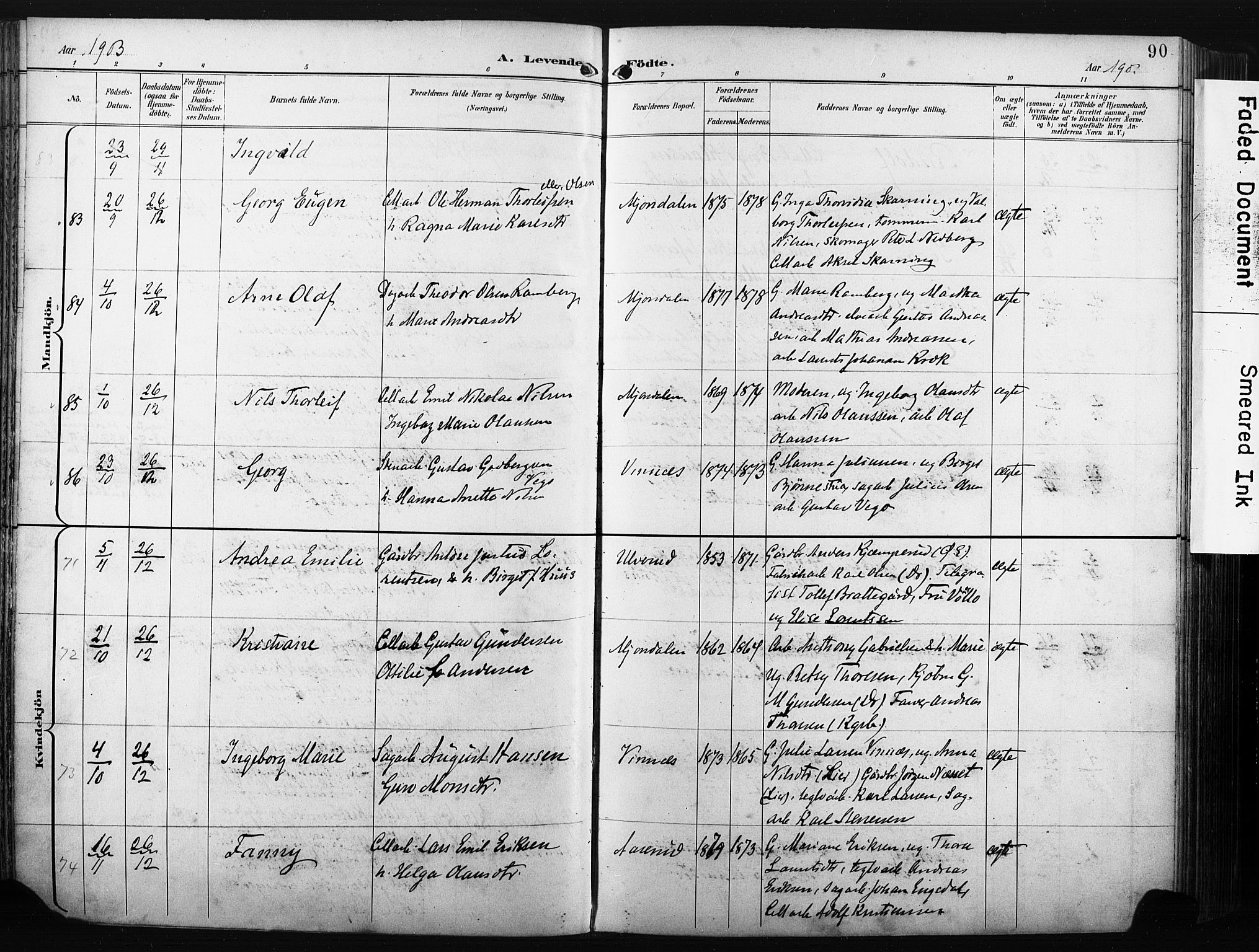 Nedre Eiker kirkebøker, AV/SAKO-A-612/F/Fa/L0005: Ministerialbok nr. 5, 1898-1905, s. 90