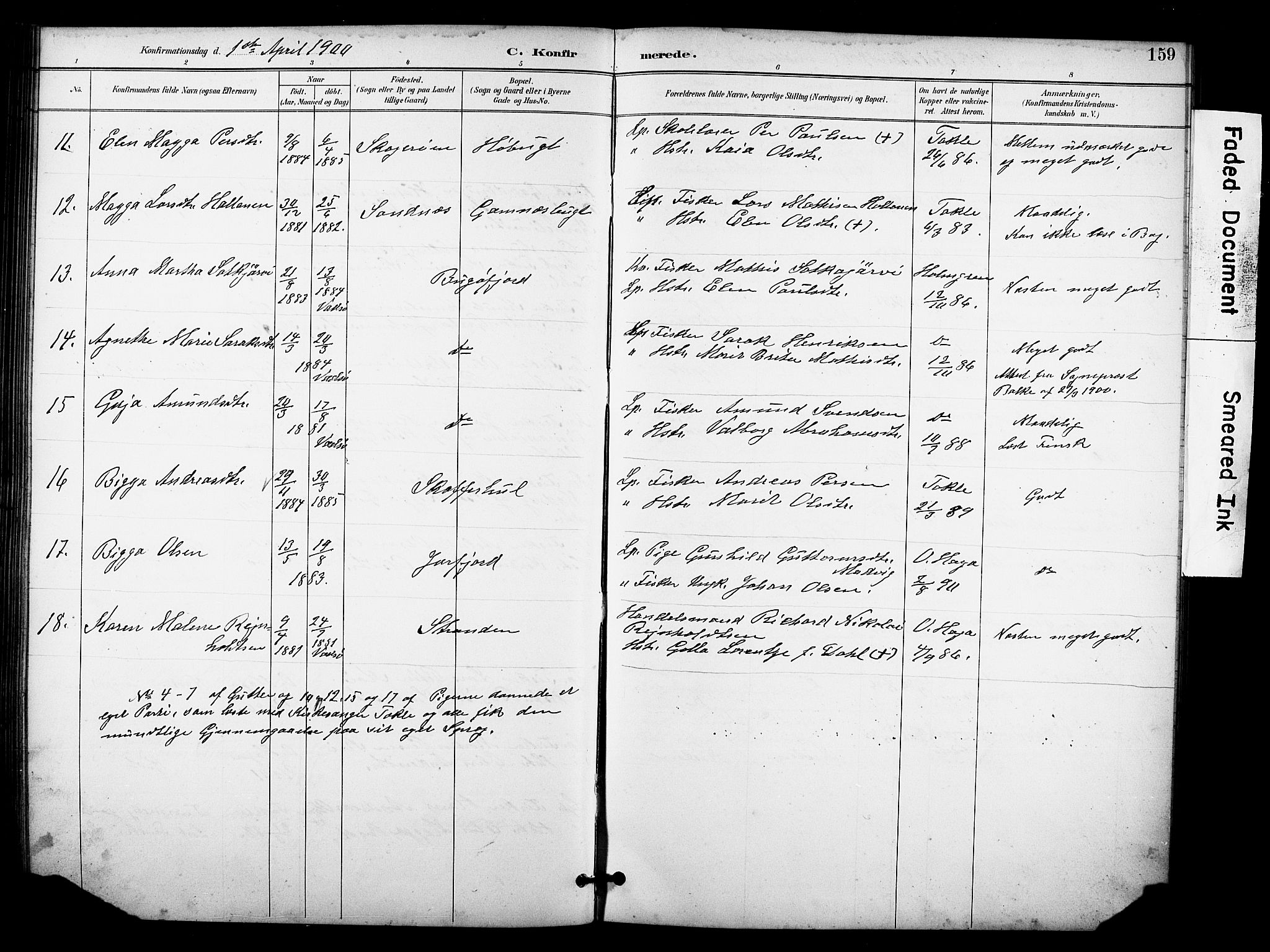 Sør-Varanger sokneprestkontor, AV/SATØ-S-1331/H/Hb/L0004klokker: Klokkerbok nr. 4, 1891-1912, s. 159