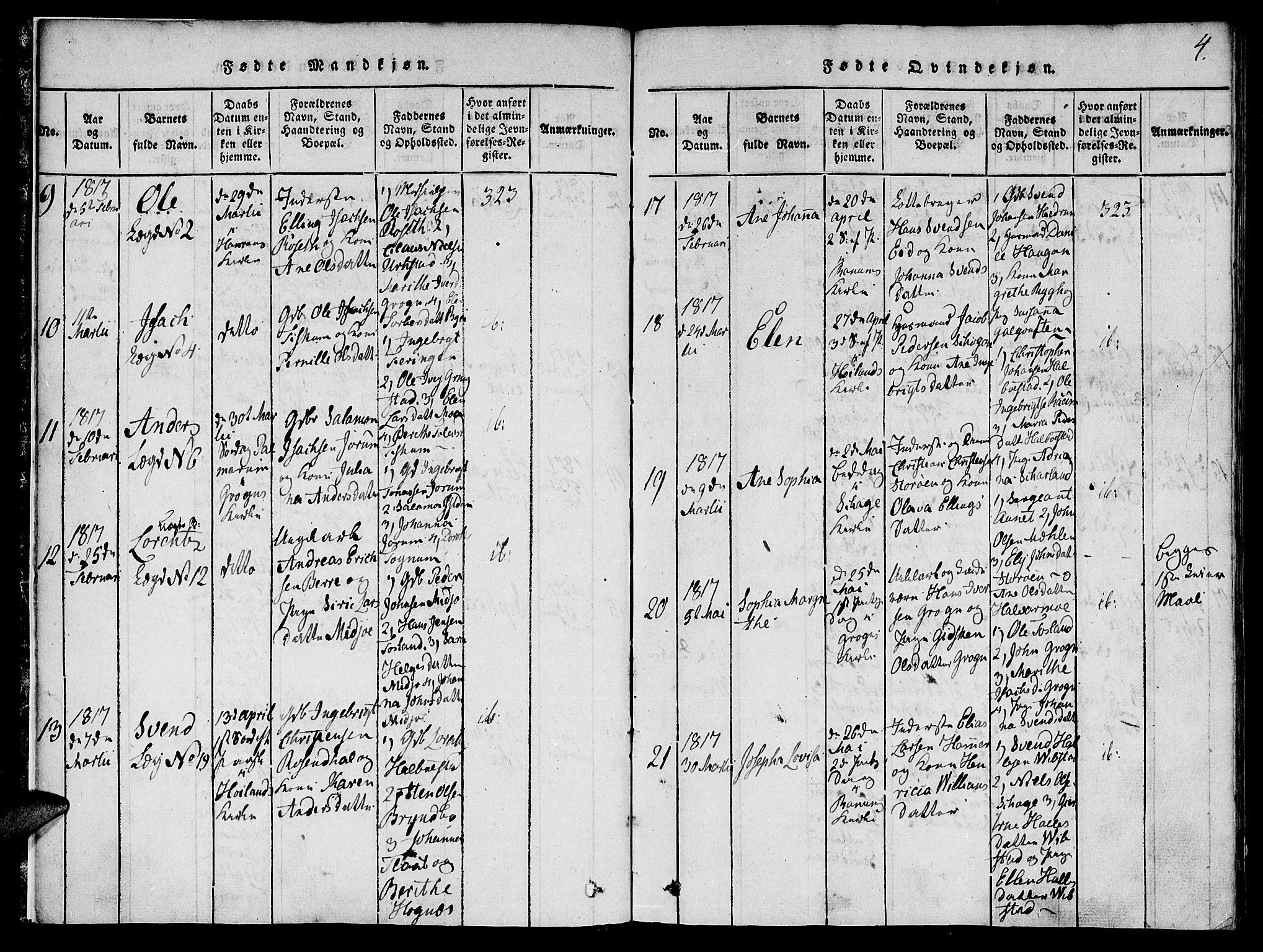 Ministerialprotokoller, klokkerbøker og fødselsregistre - Nord-Trøndelag, SAT/A-1458/764/L0559: Klokkerbok nr. 764C01, 1816-1824, s. 4