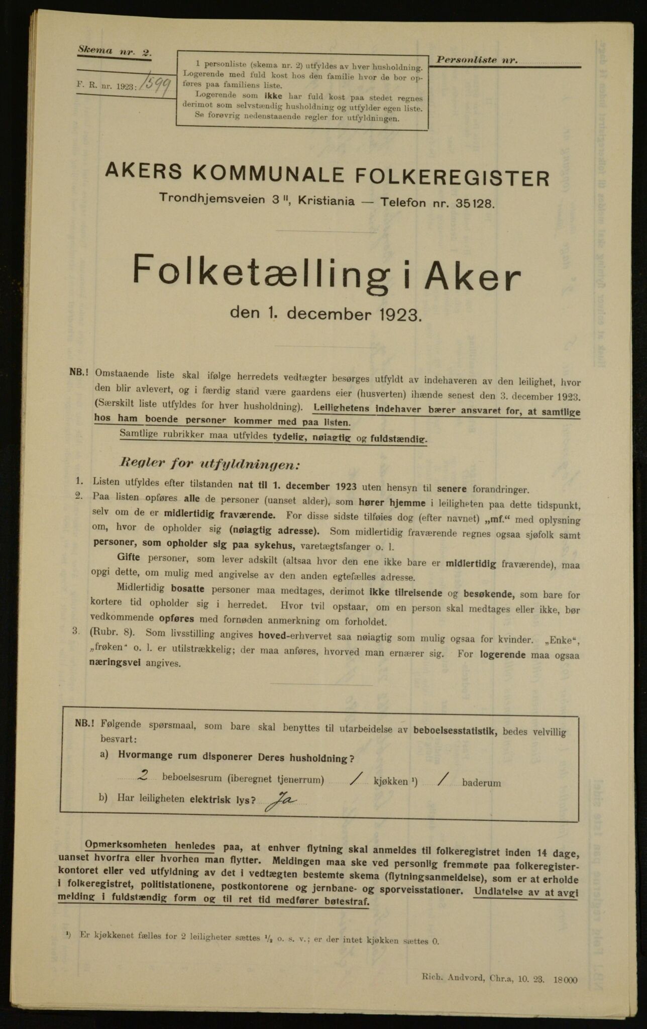 , Kommunal folketelling 1.12.1923 for Aker, 1923, s. 17919