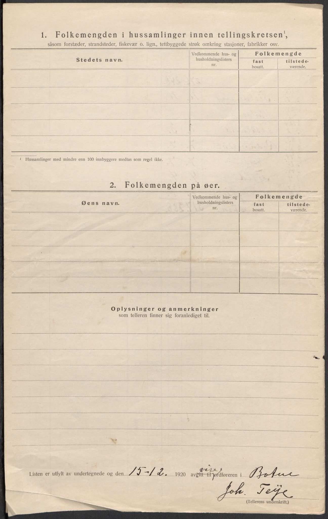 SAKO, Folketelling 1920 for 0715 Botne herred, 1920, s. 25