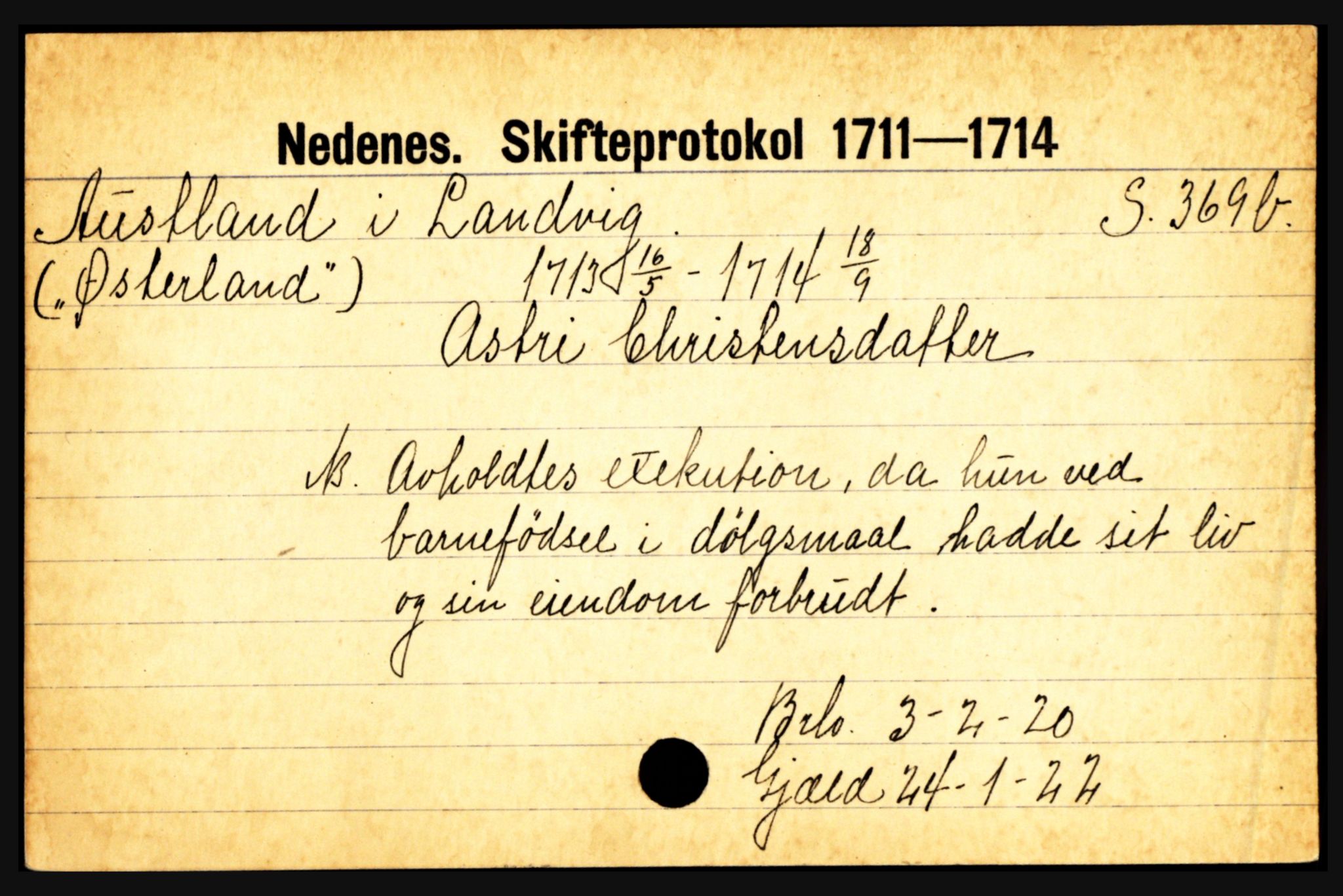 Nedenes sorenskriveri før 1824, SAK/1221-0007/H, s. 1485