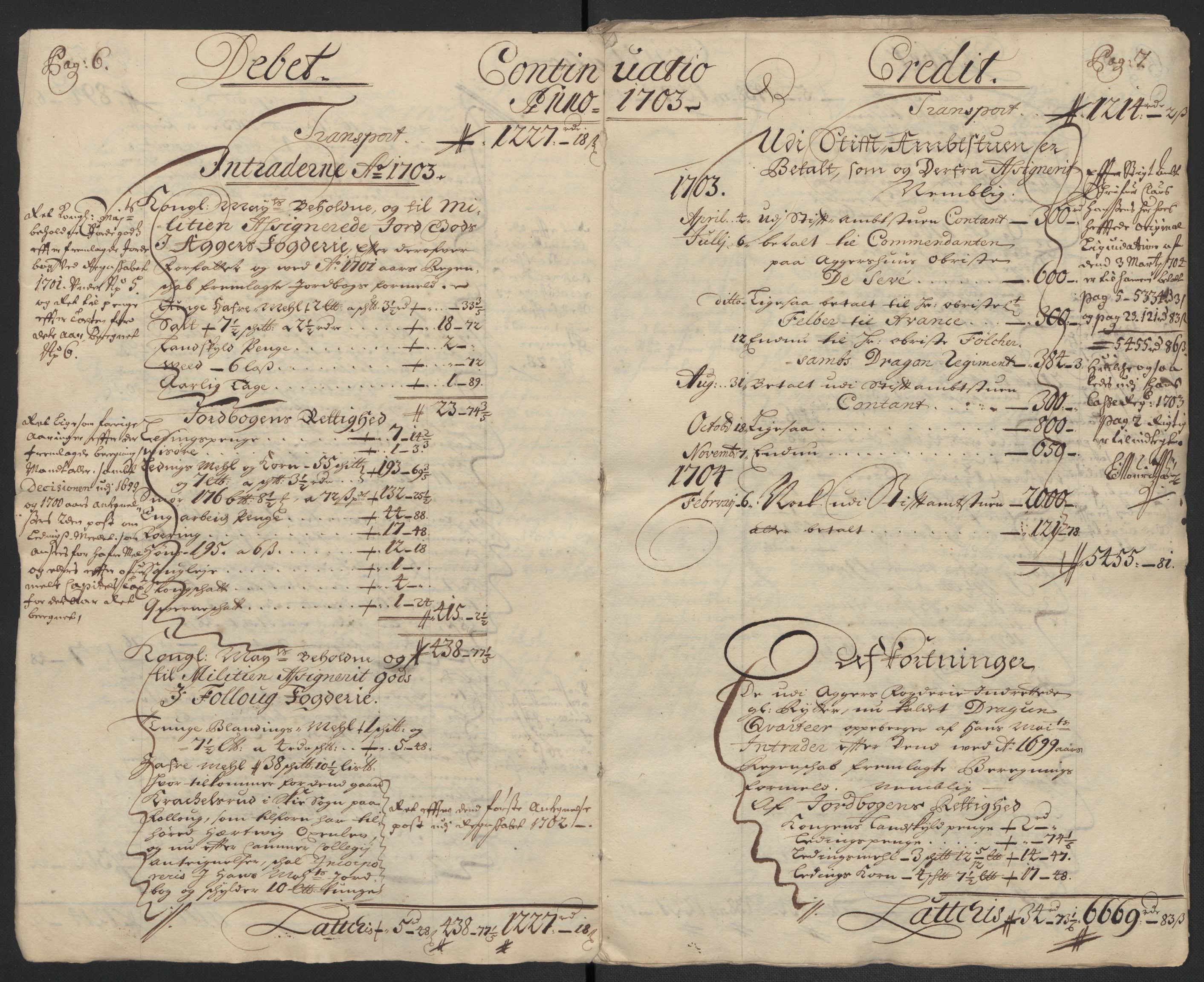 Rentekammeret inntil 1814, Reviderte regnskaper, Fogderegnskap, AV/RA-EA-4092/R10/L0445: Fogderegnskap Aker og Follo, 1703-1704, s. 6