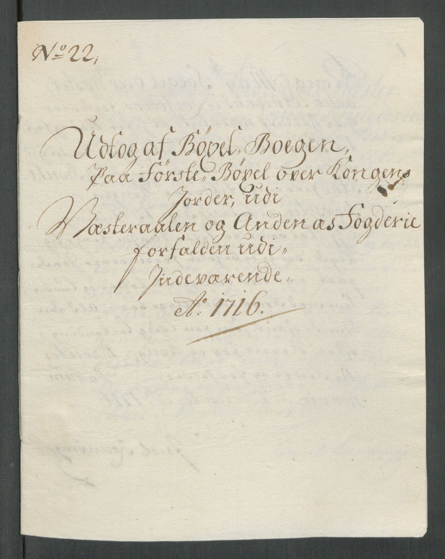 Rentekammeret inntil 1814, Reviderte regnskaper, Fogderegnskap, RA/EA-4092/R67/L4682: Fogderegnskap Vesterålen, Andenes og Lofoten, 1716, s. 152