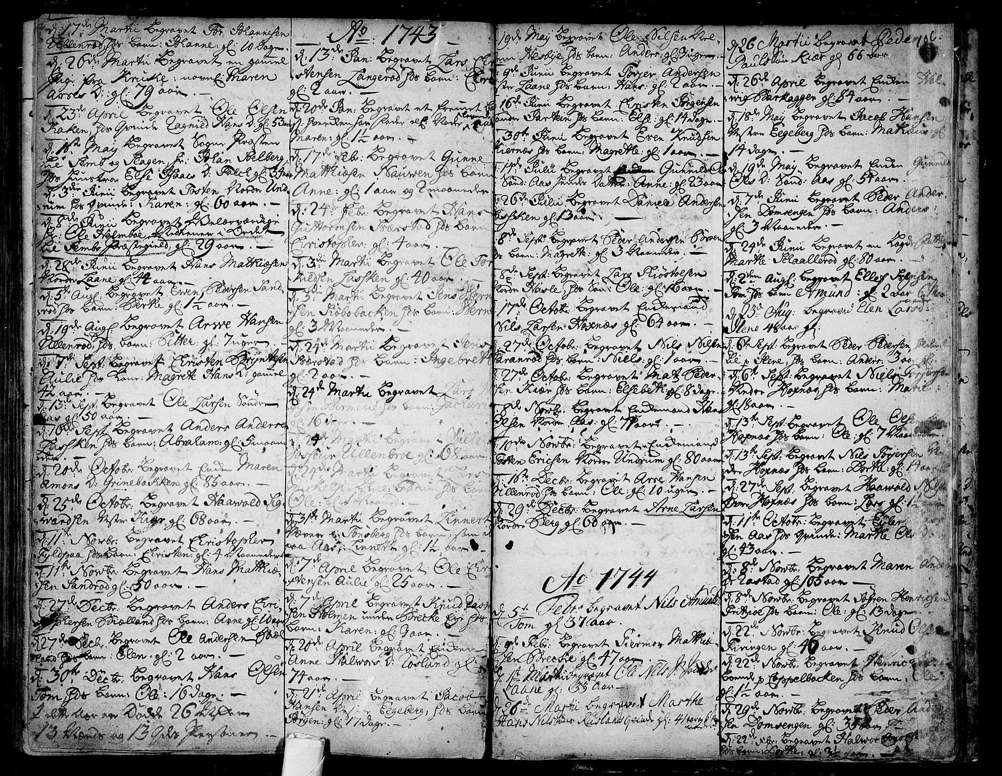 Sem kirkebøker, AV/SAKO-A-5/F/Fa/L0001: Ministerialbok nr. I 1, 1702-1763, s. 106