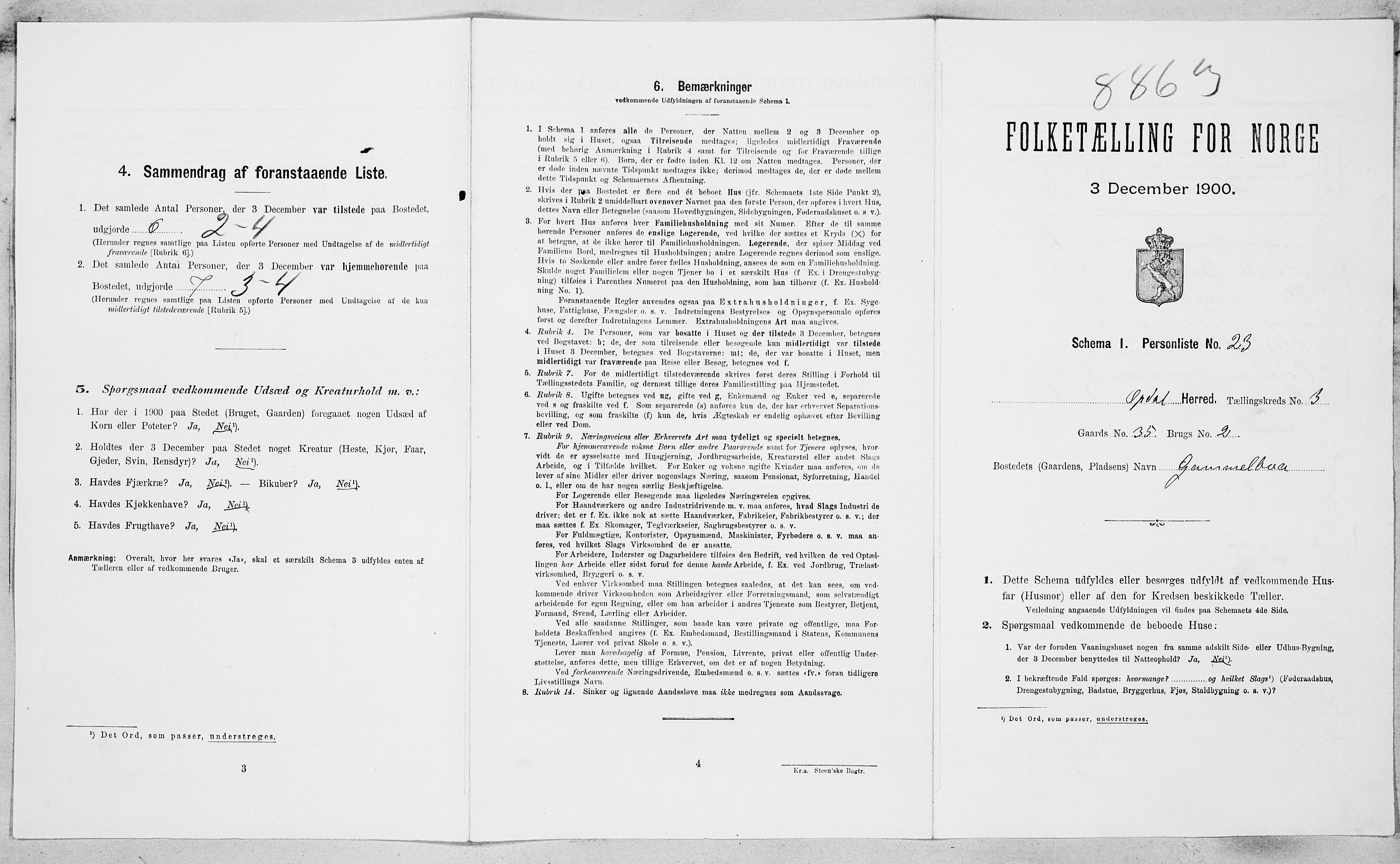 SAT, Folketelling 1900 for 1634 Oppdal herred, 1900, s. 342