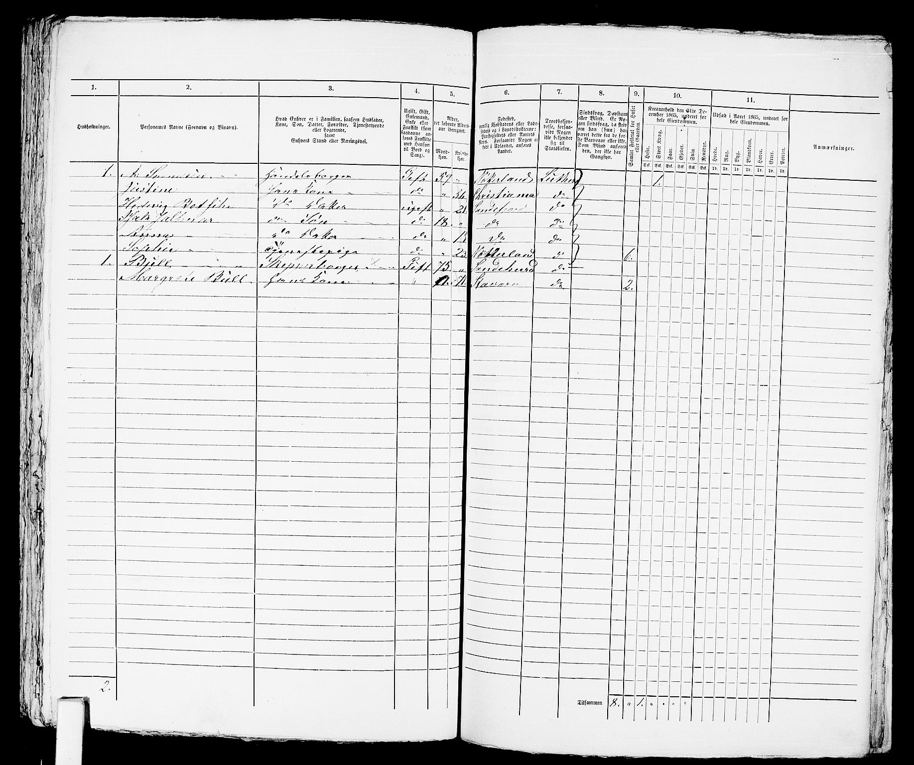 RA, Folketelling 1865 for 0706B Sandeherred prestegjeld, Sandefjord kjøpstad, 1865, s. 302