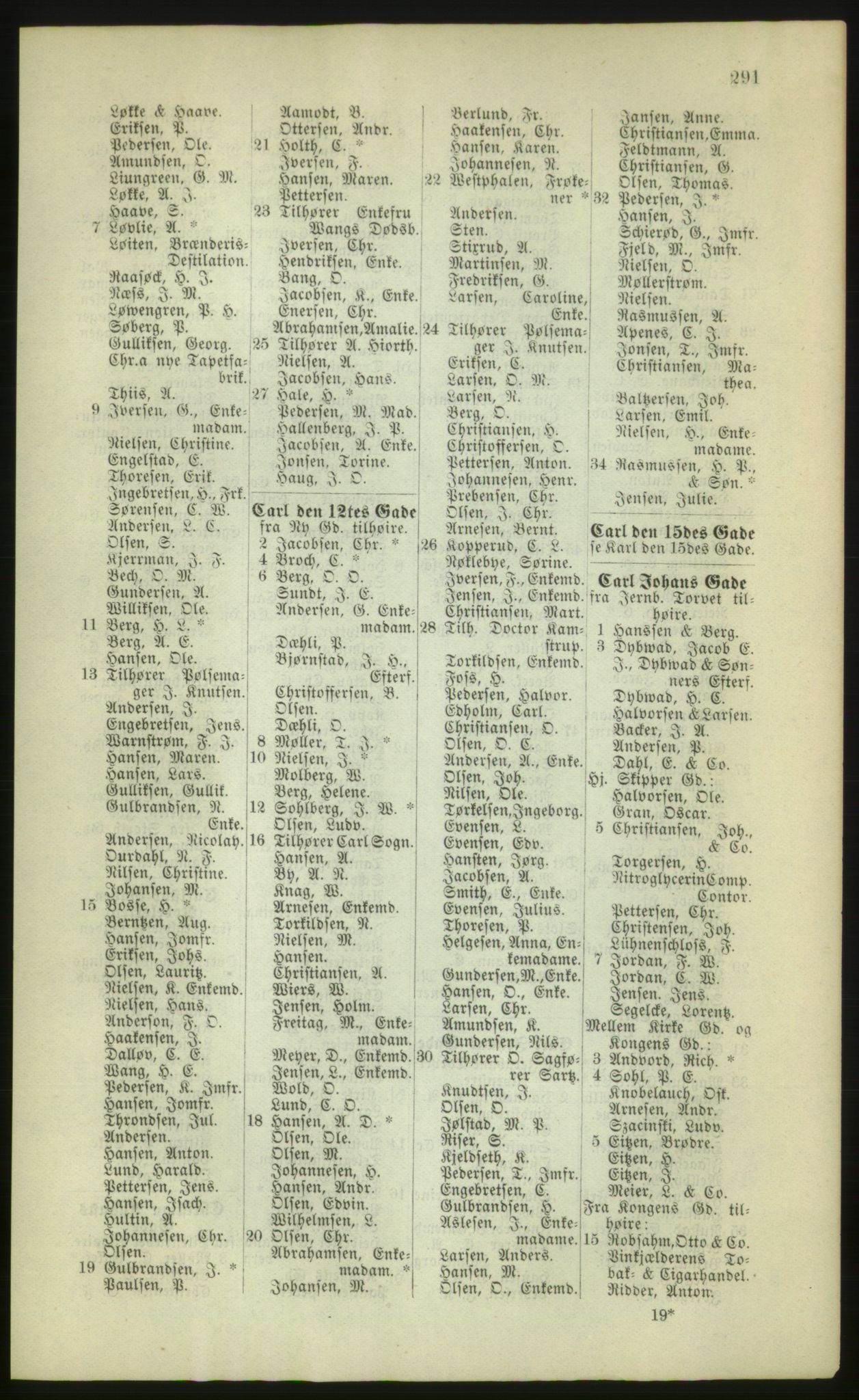 Kristiania/Oslo adressebok, PUBL/-, 1880, s. 291