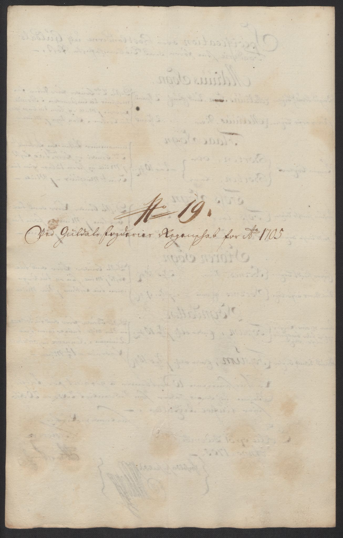 Rentekammeret inntil 1814, Reviderte regnskaper, Fogderegnskap, AV/RA-EA-4092/R60/L3955: Fogderegnskap Orkdal og Gauldal, 1705, s. 410