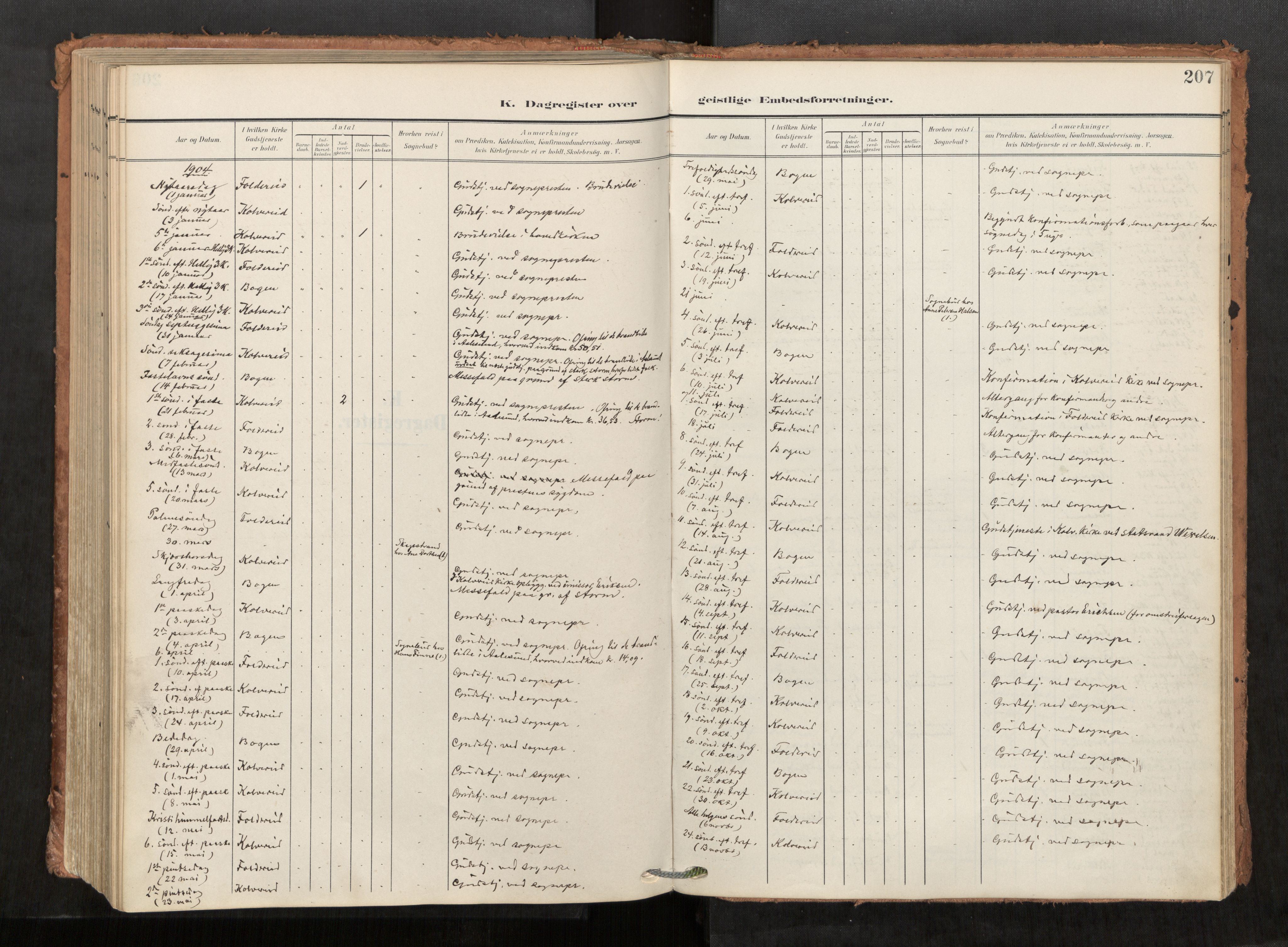 Kolvereid sokneprestkontor, AV/SAT-A-1171/H/Ha/Haa/L0001: Ministerialbok nr. 1, 1903-1922, s. 207