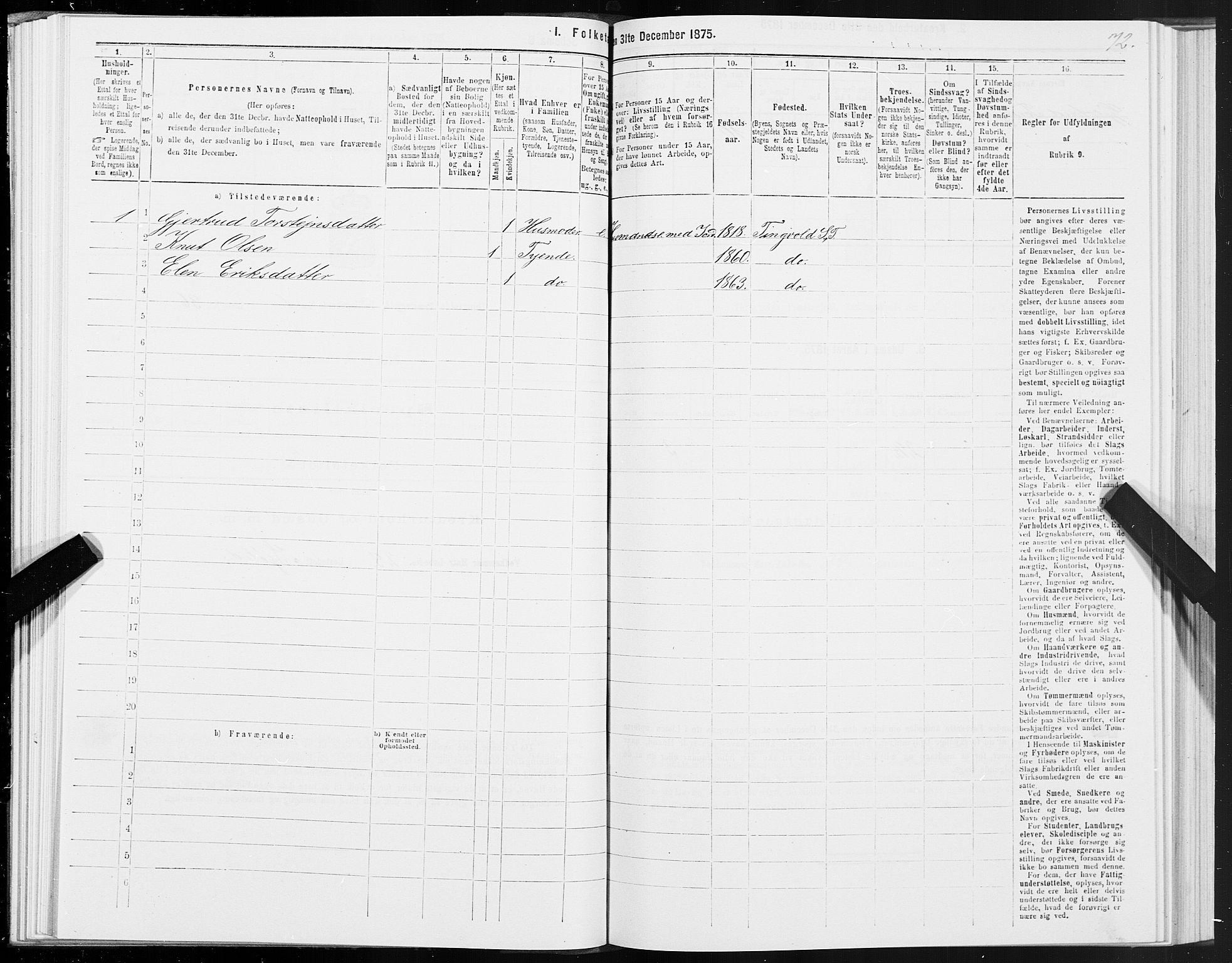 SAT, Folketelling 1875 for 1560P Tingvoll prestegjeld, 1875, s. 1072