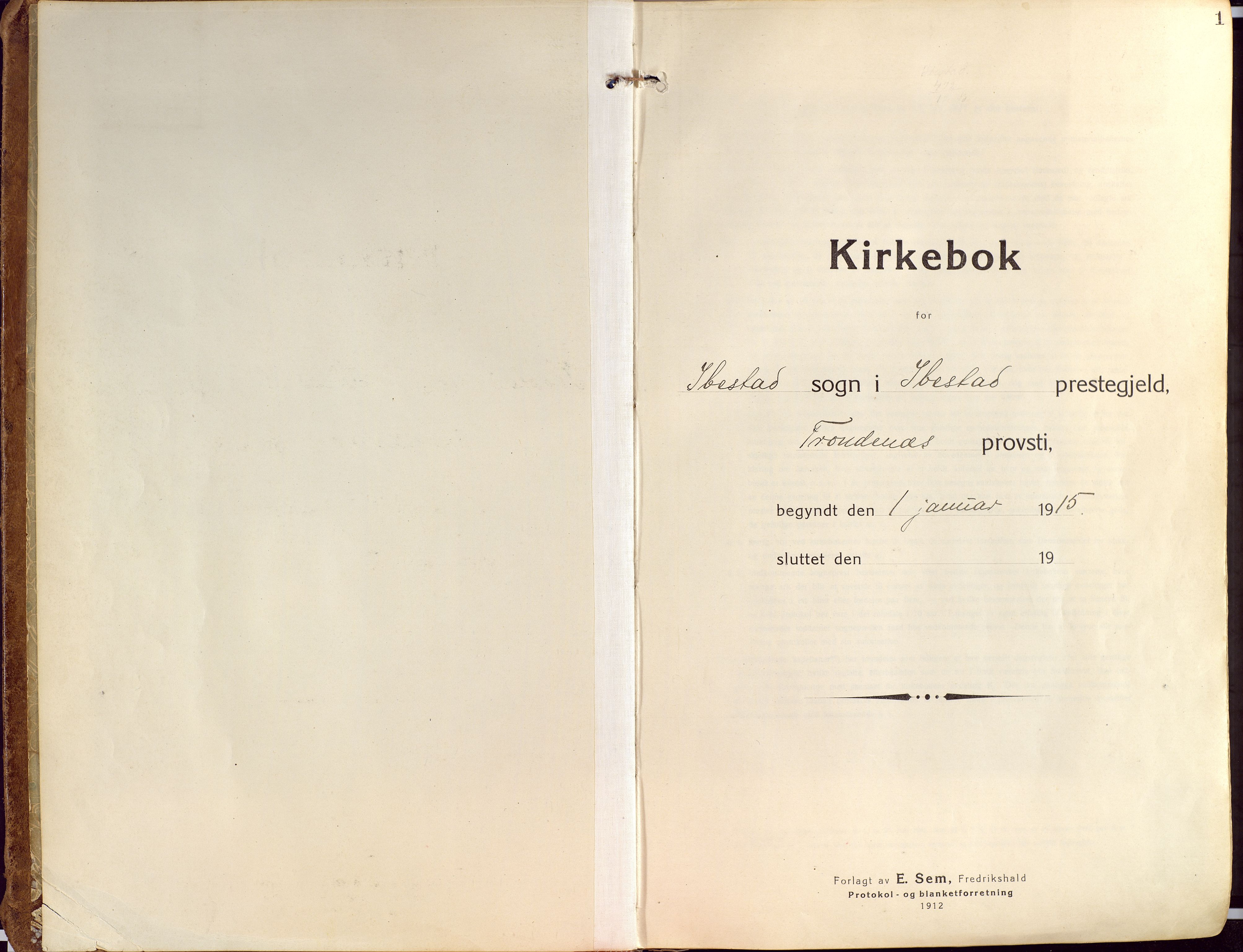 Ibestad sokneprestembete, AV/SATØ-S-0077/H/Ha/Haa/L0018kirke: Ministerialbok nr. 18, 1915-1929, s. 1