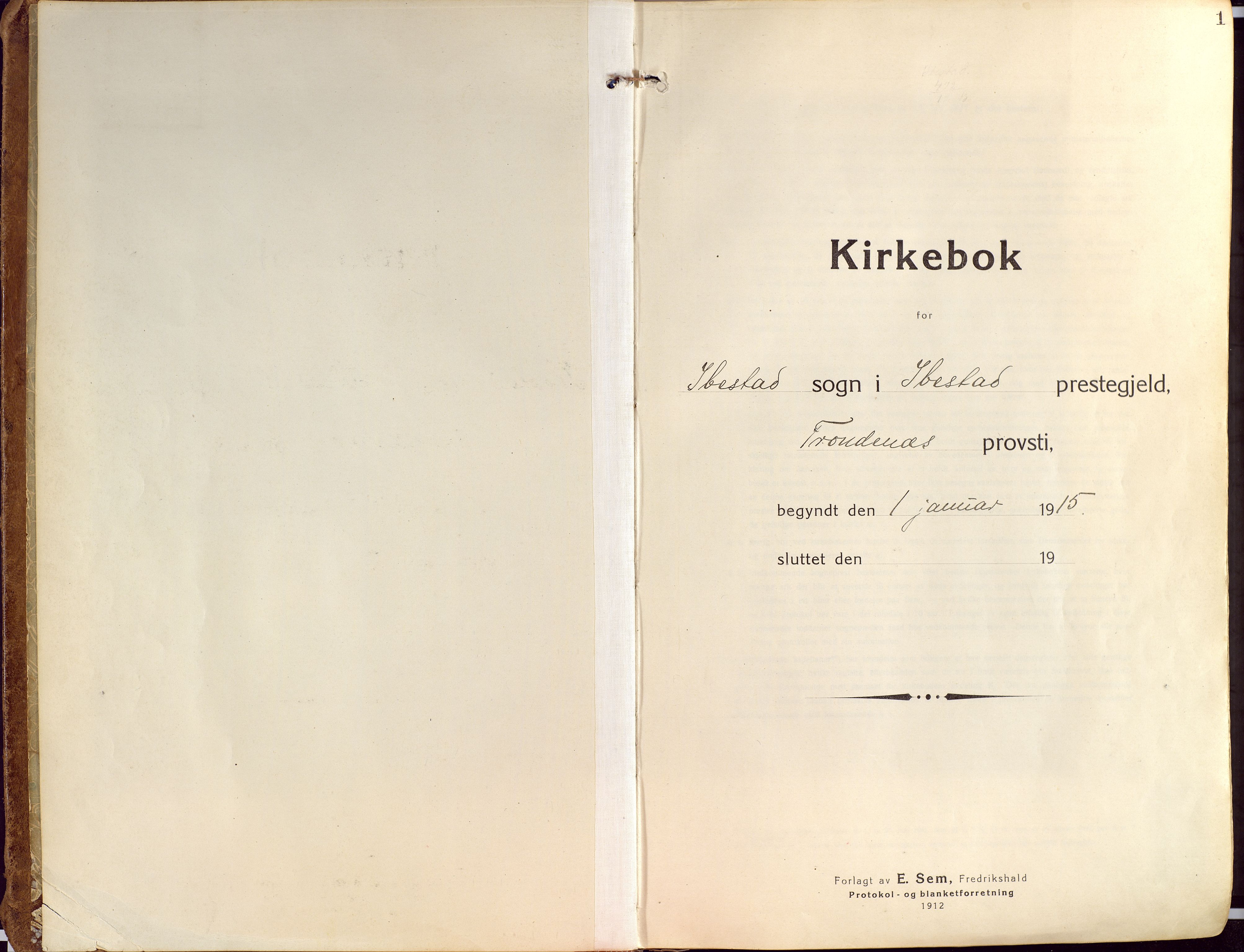 Ibestad sokneprestembete, SATØ/S-0077/H/Ha/Haa/L0018kirke: Ministerialbok nr. 18, 1915-1929, s. 1