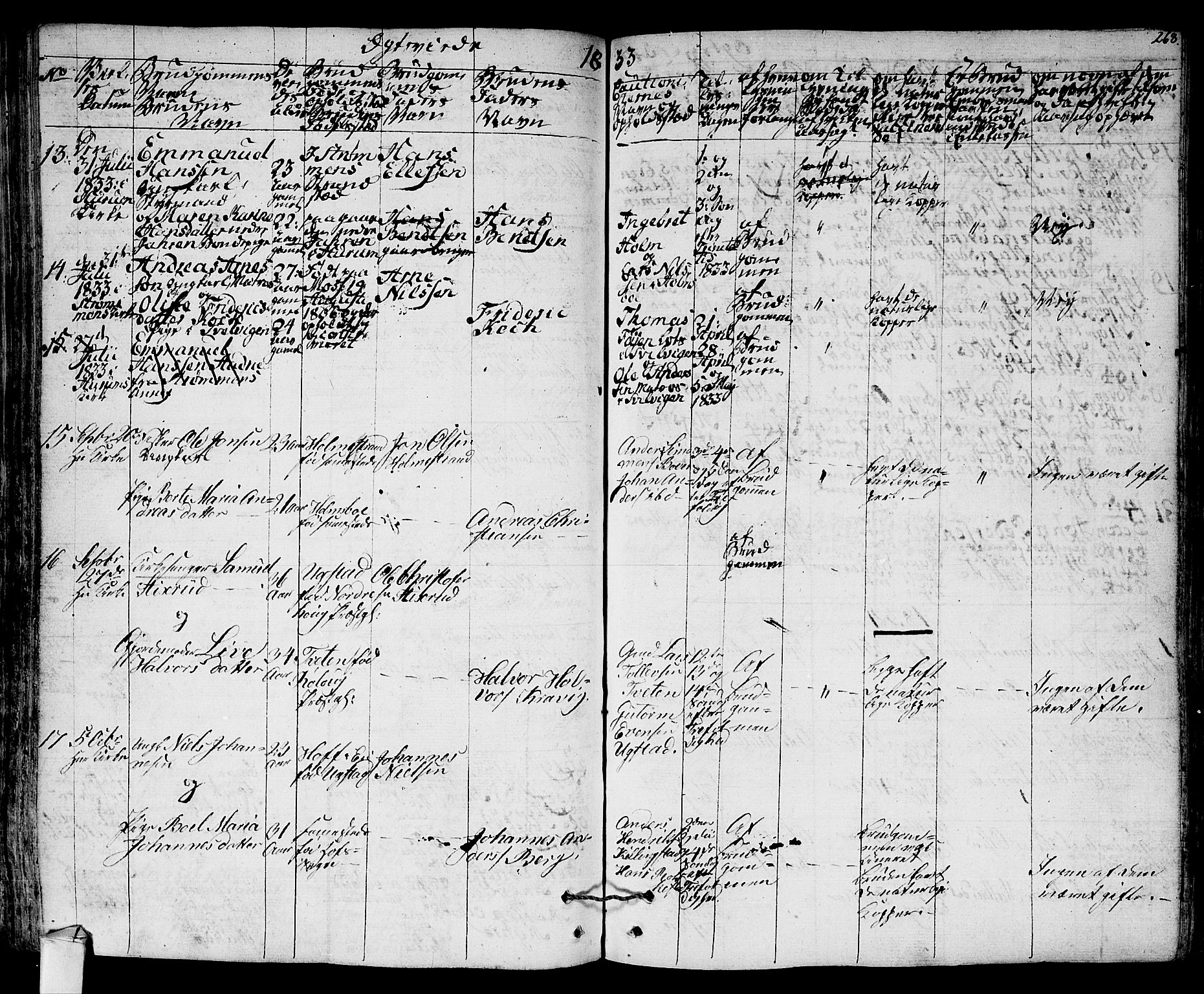 Hurum kirkebøker, AV/SAKO-A-229/F/Fa/L0010: Ministerialbok nr. 10, 1827-1846, s. 268