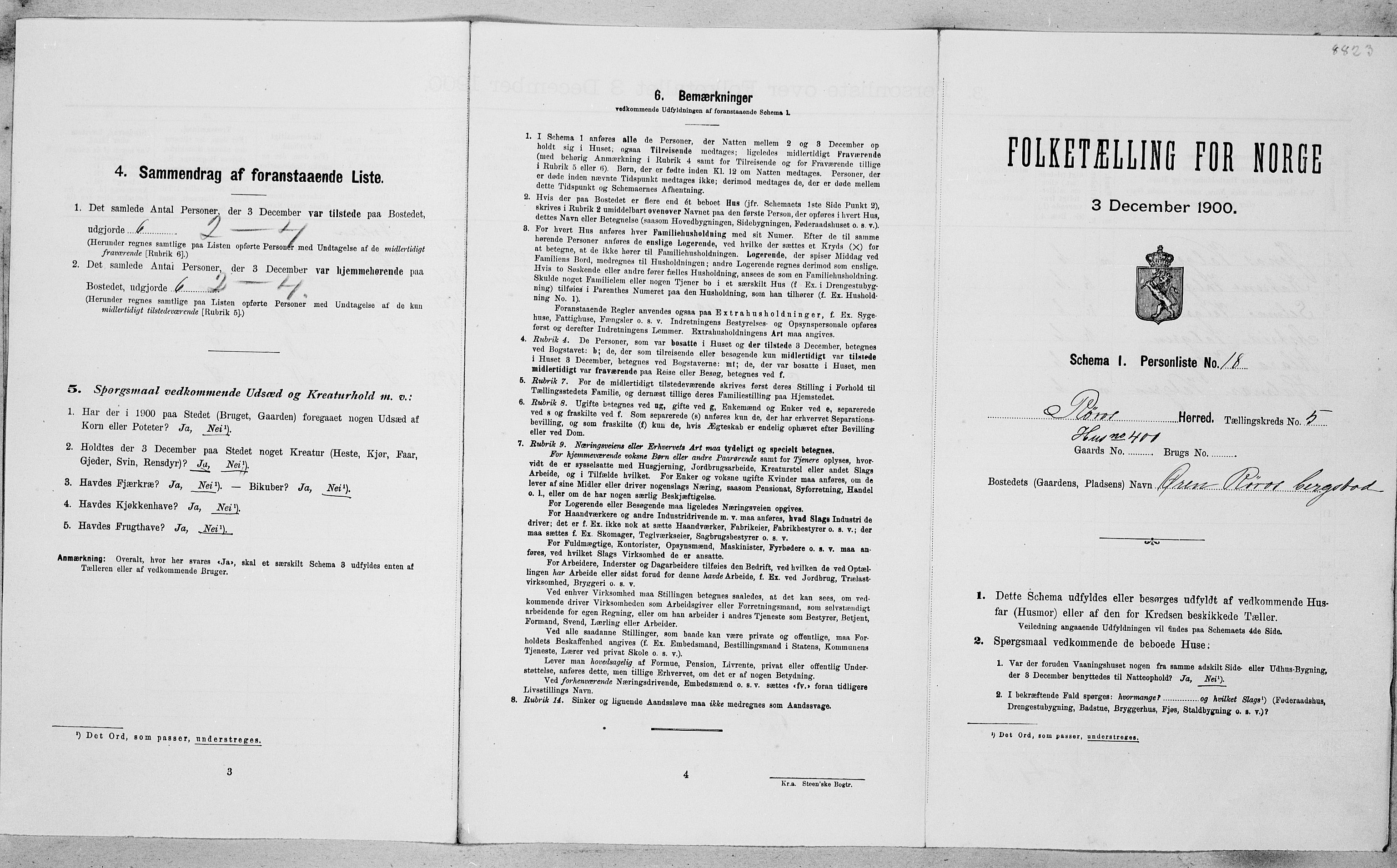 SAT, Folketelling 1900 for 1640 Røros herred, 1900, s. 698