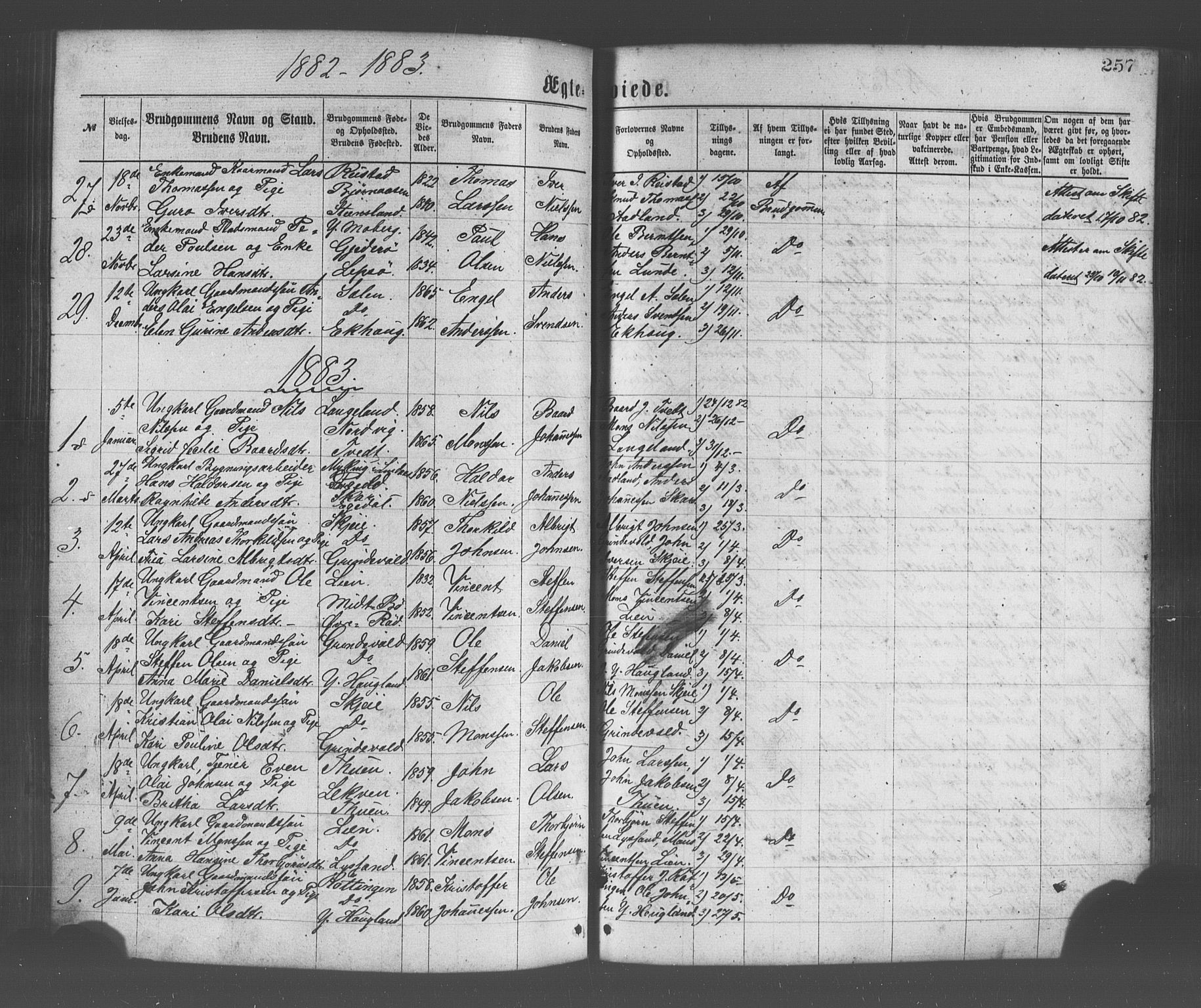 Os sokneprestembete, AV/SAB-A-99929: Ministerialbok nr. A 18, 1874-1884, s. 257